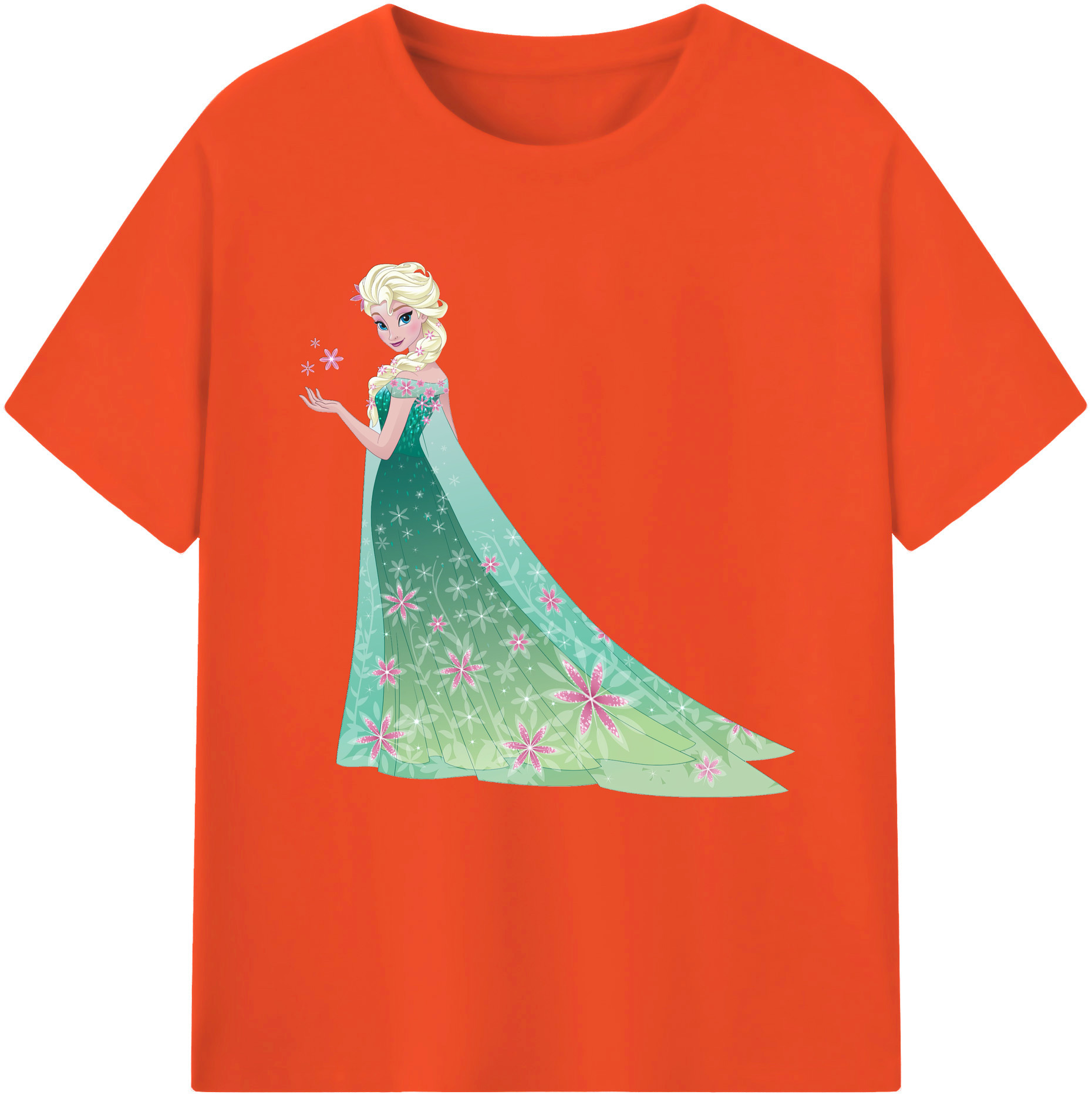 （画像用） アナと雪の女王 アンナ エルサ Frozen Anna Elsa 綿100％半袖Tシャツ（フロントプリント）