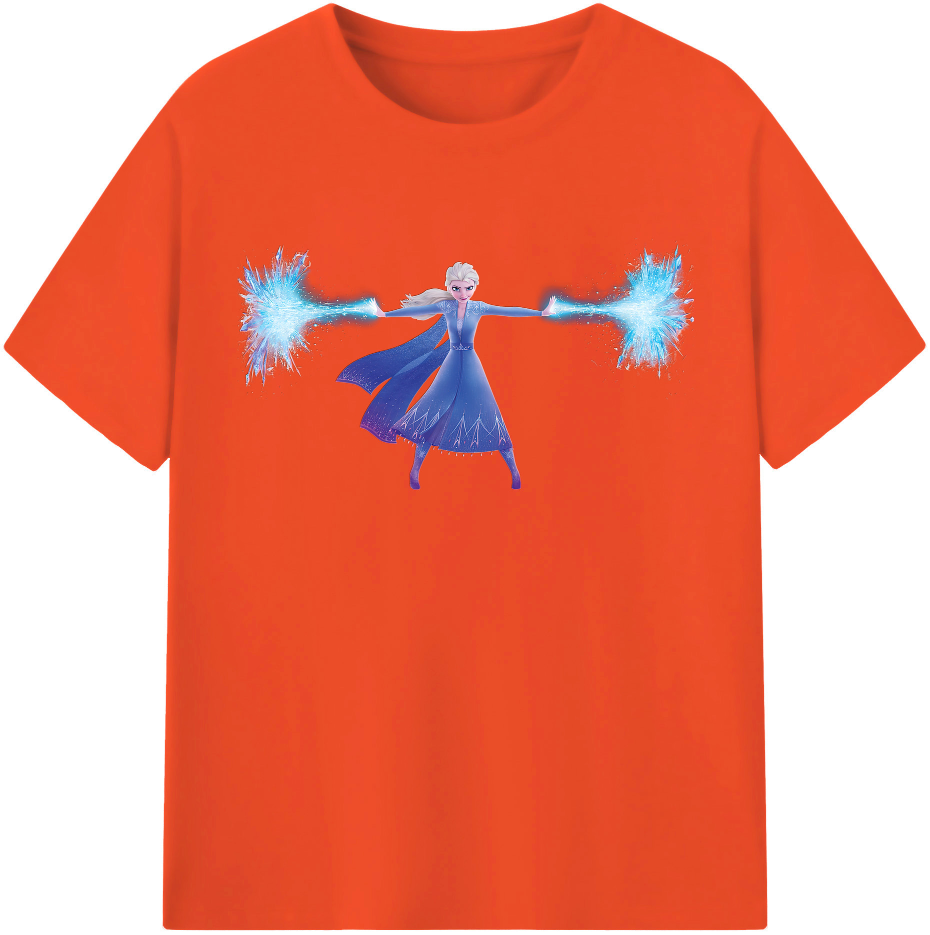 （画像用） アナと雪の女王 アンナ エルサ Frozen Anna Elsa 綿100％半袖Tシャツ（フロントプリント）