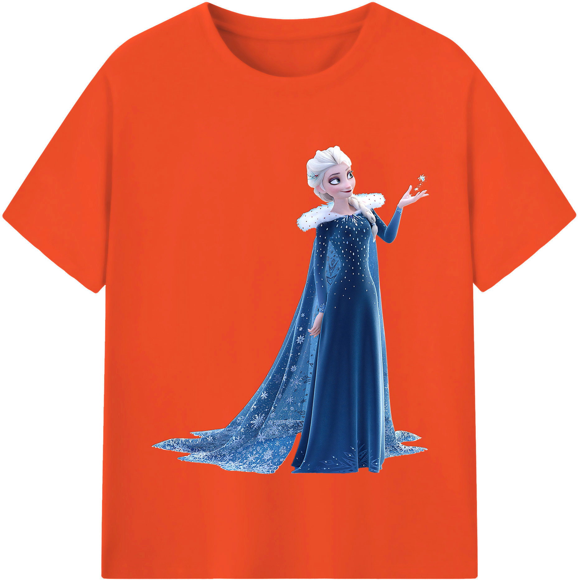 （画像用） アナと雪の女王 アンナ エルサ Frozen Anna Elsa 綿100％半袖Tシャツ（フロントプリント）