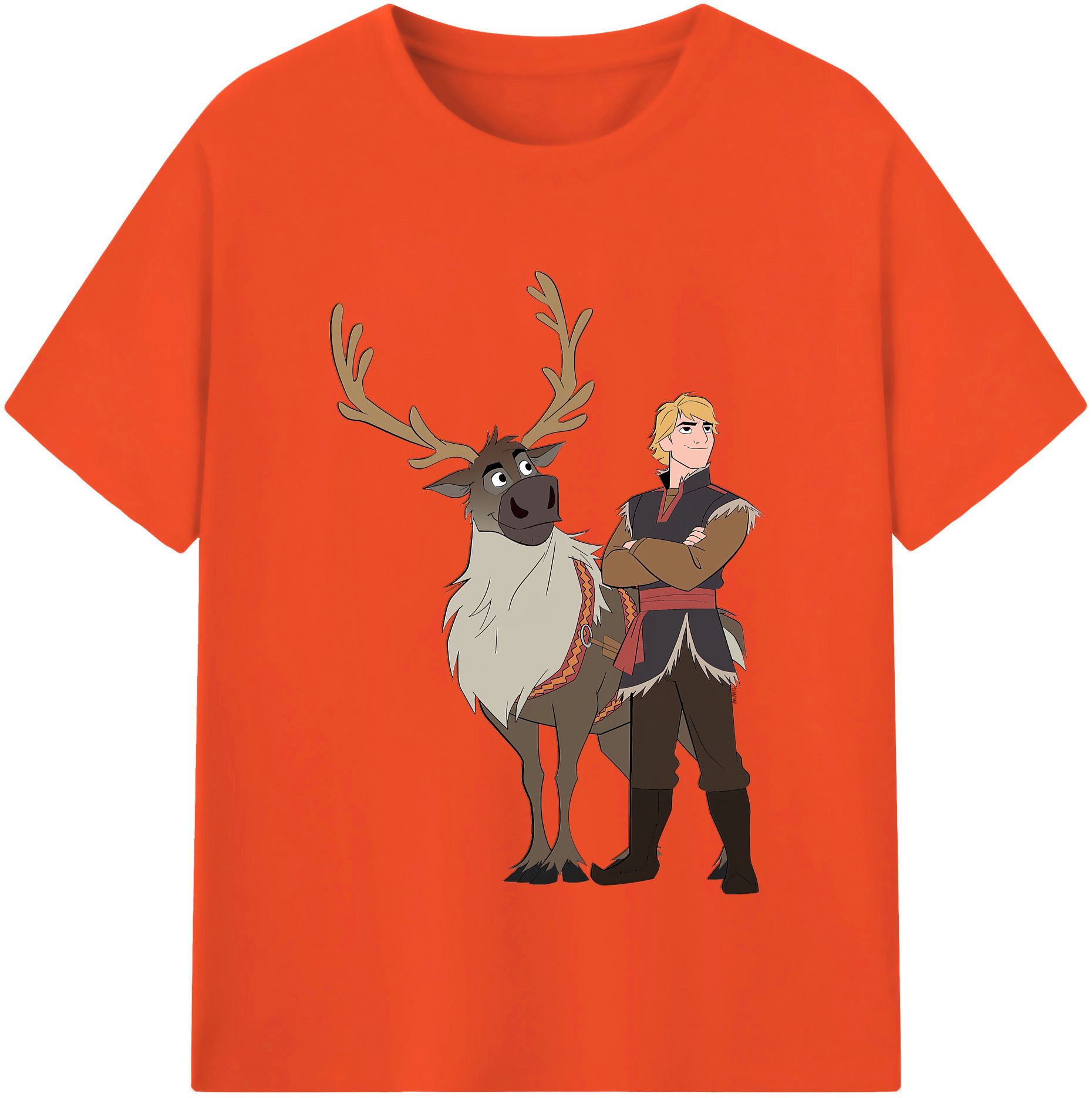（画像用） アナと雪の女王 アンナ エルサ Frozen Anna Elsa 綿100％半袖Tシャツ（フロントプリント）