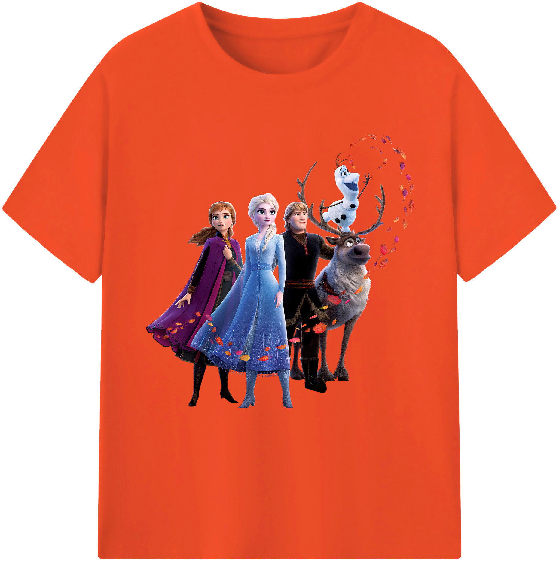 （画像用） アナと雪の女王 アンナ エルサ Frozen Anna Elsa 綿100％半袖Tシャツ（フロントプリント）