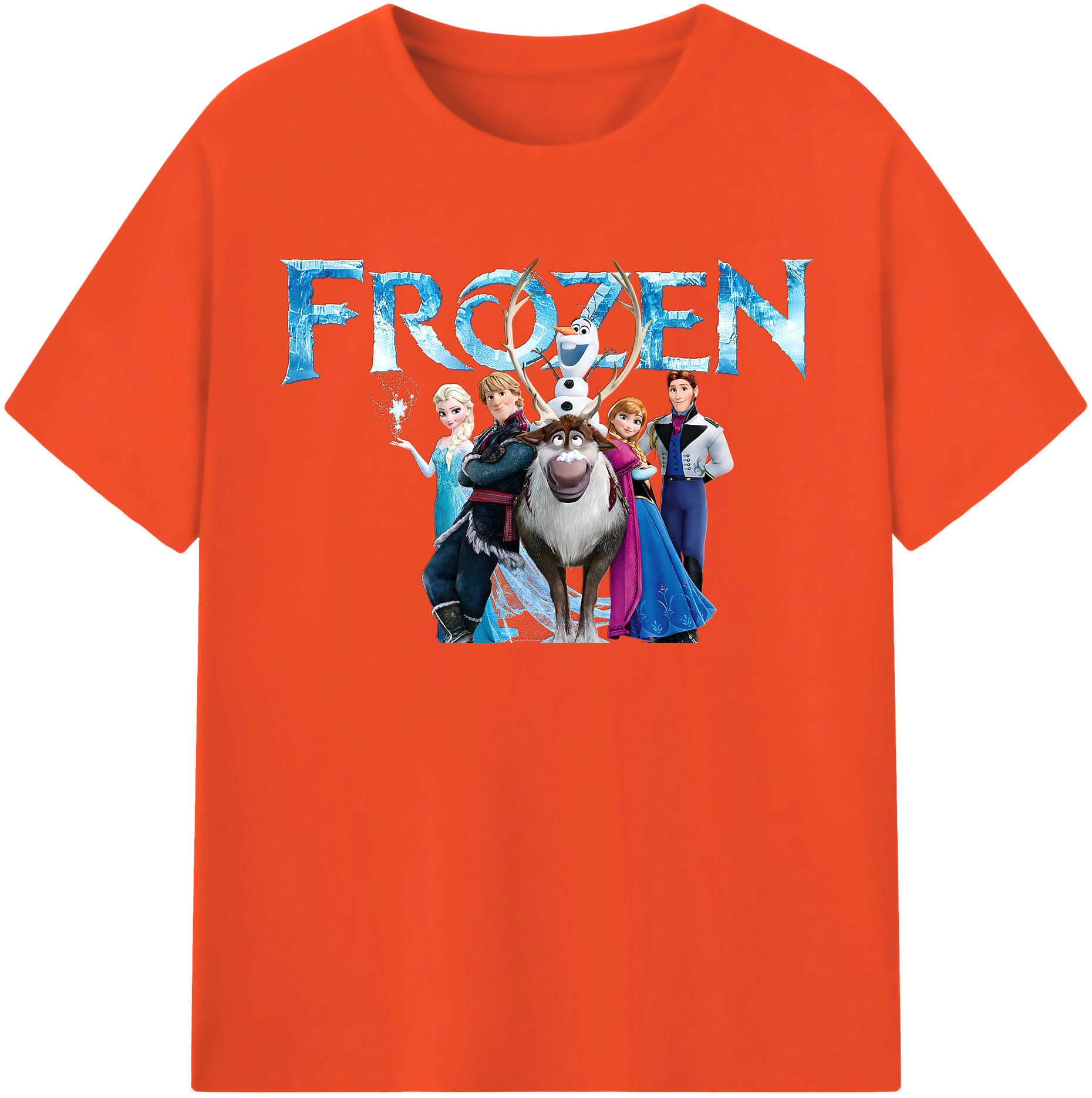 （画像用） アナと雪の女王 アンナ エルサ Frozen Anna Elsa 綿100％半袖Tシャツ（フロントプリント）
