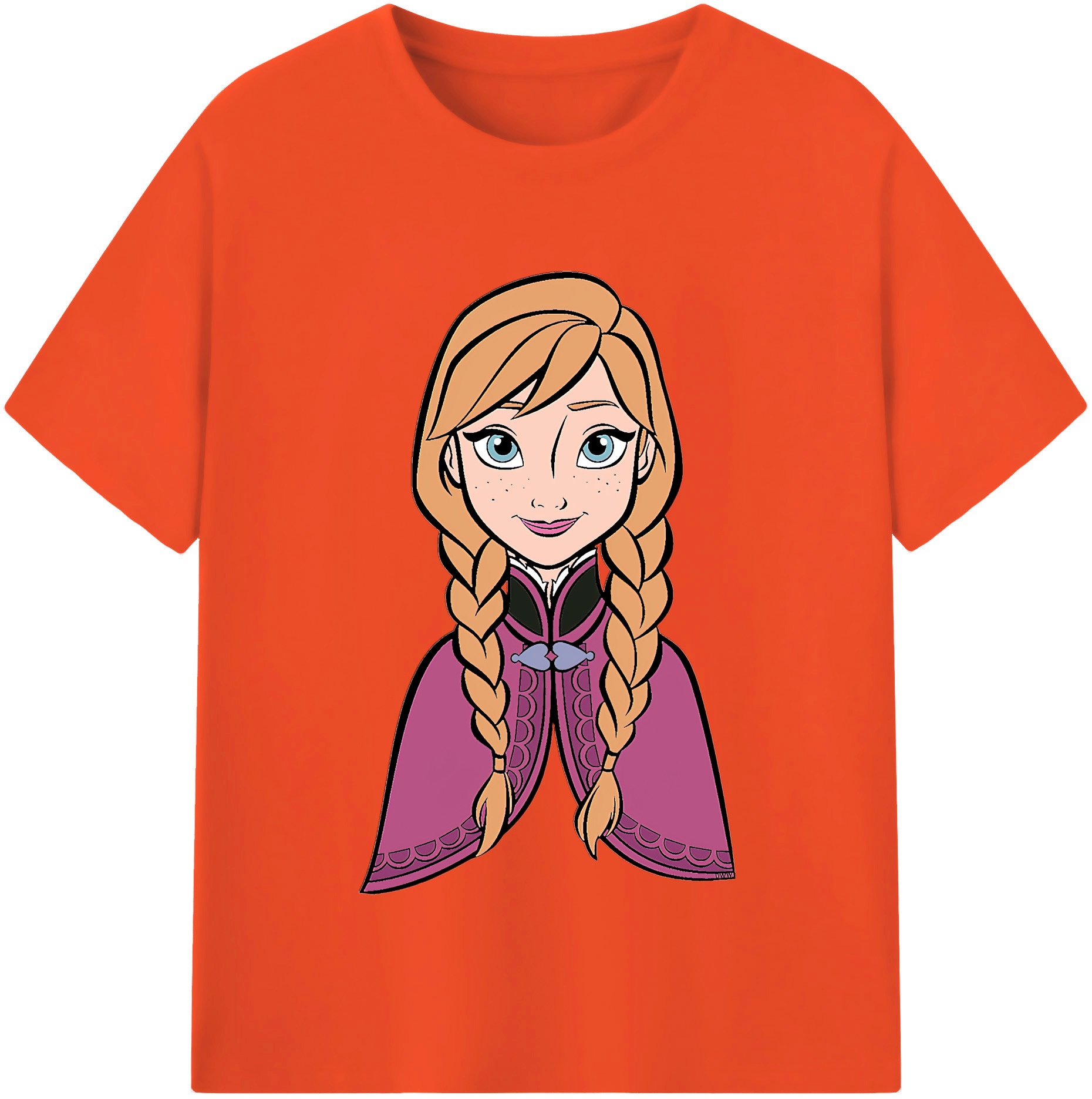 （画像用） アナと雪の女王 アンナ エルサ Frozen Anna Elsa 綿100％半袖Tシャツ（フロントプリント）