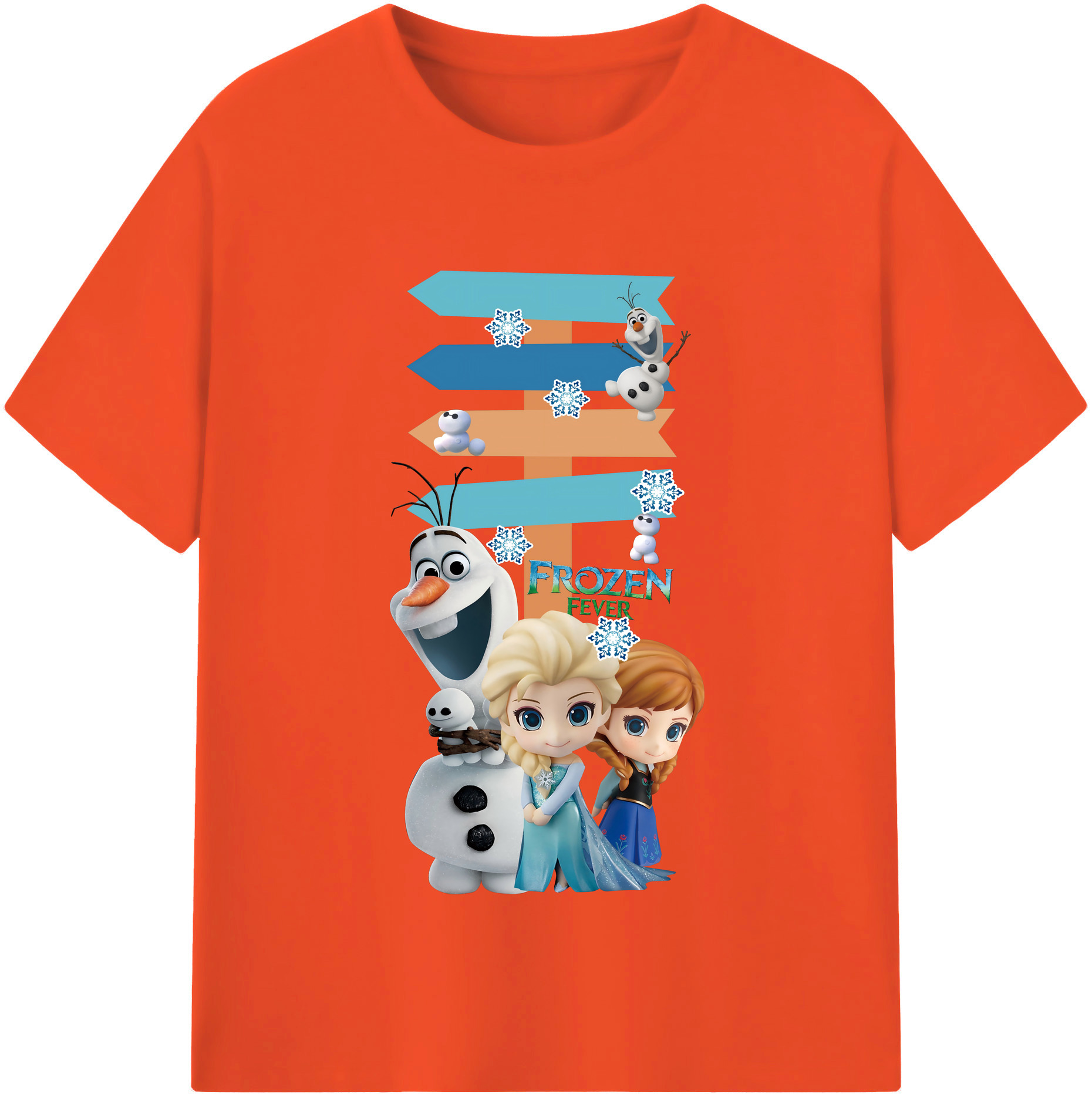 （画像用） アナと雪の女王 アンナ エルサ Frozen Anna Elsa 綿100％半袖Tシャツ（フロントプリント）