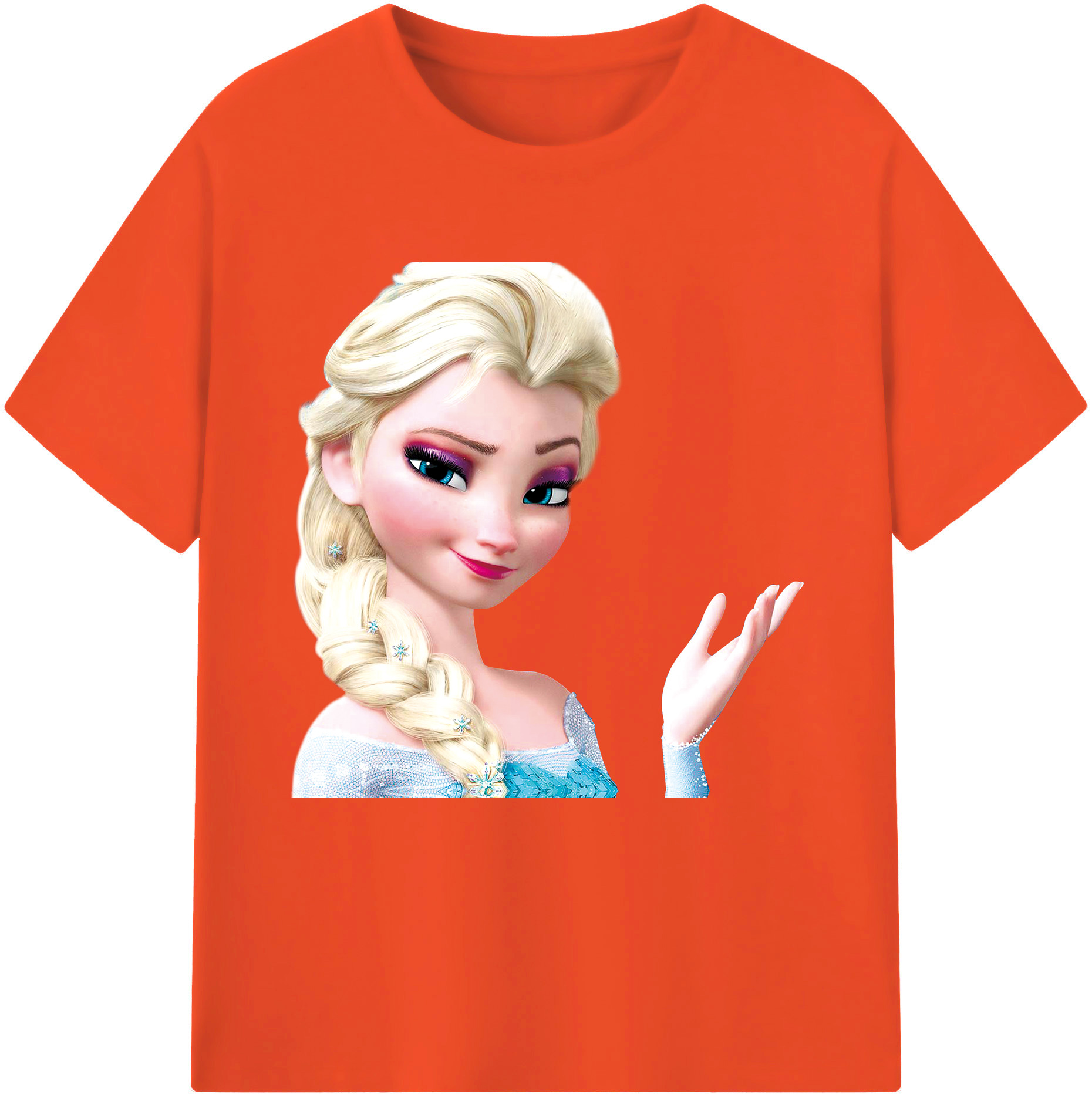 （画像用） アナと雪の女王 アンナ エルサ Frozen Anna Elsa 綿100％半袖Tシャツ（フロントプリント）