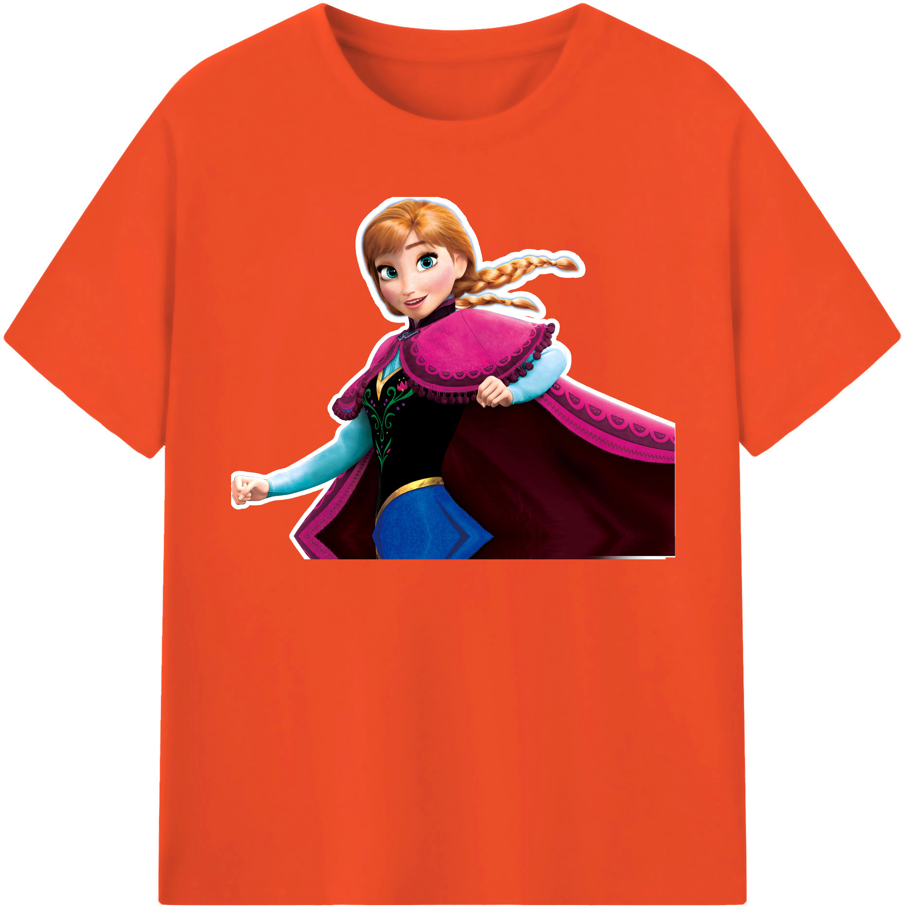 （画像用） アナと雪の女王 アンナ エルサ Frozen Anna Elsa 綿100％半袖Tシャツ（フロントプリント）