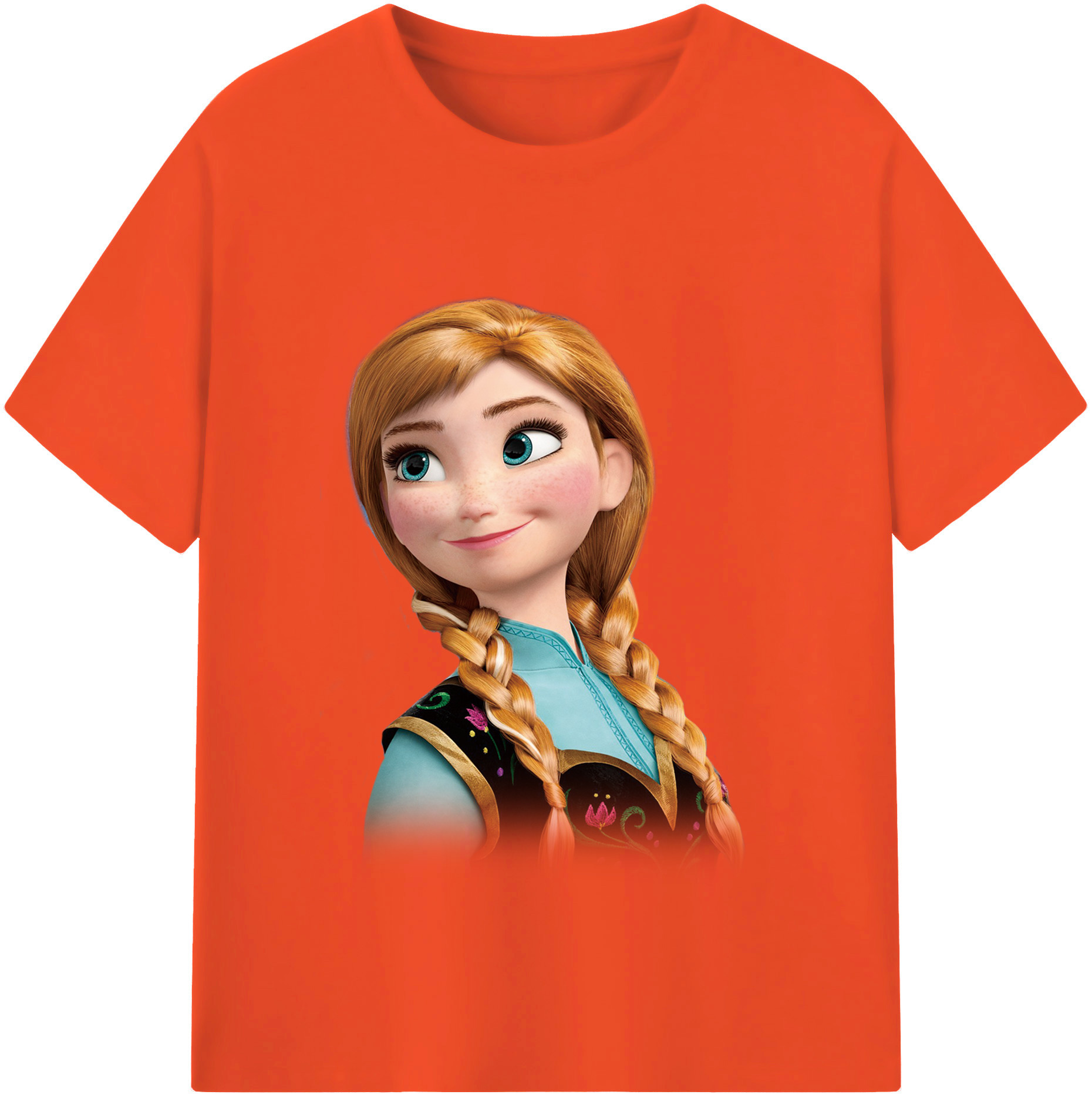 （画像用） アナと雪の女王 アンナ エルサ Frozen Anna Elsa 綿100％半袖Tシャツ（フロントプリント）