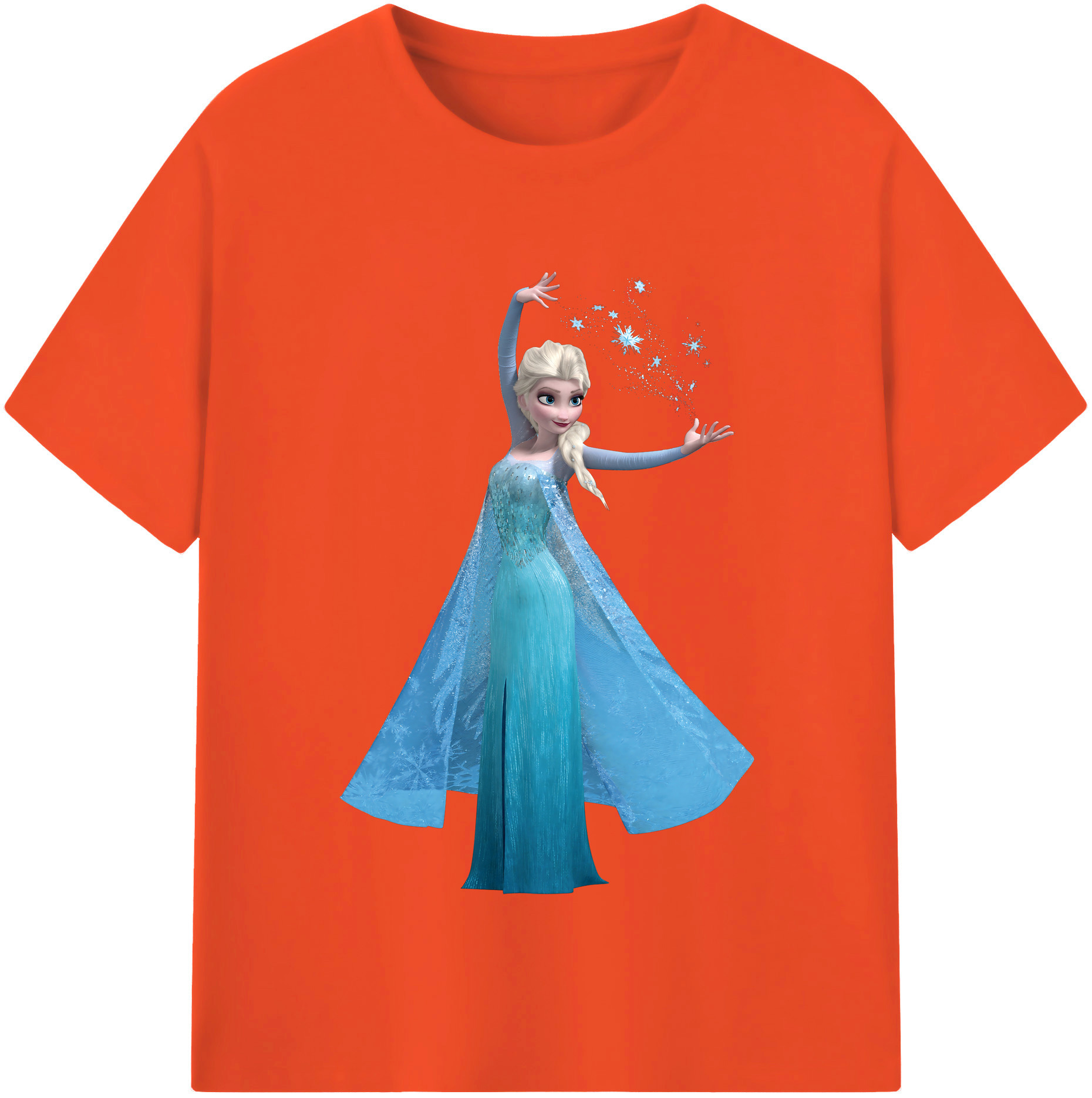 （画像用） アナと雪の女王 アンナ エルサ Frozen Anna Elsa 綿100％半袖Tシャツ（フロントプリント）