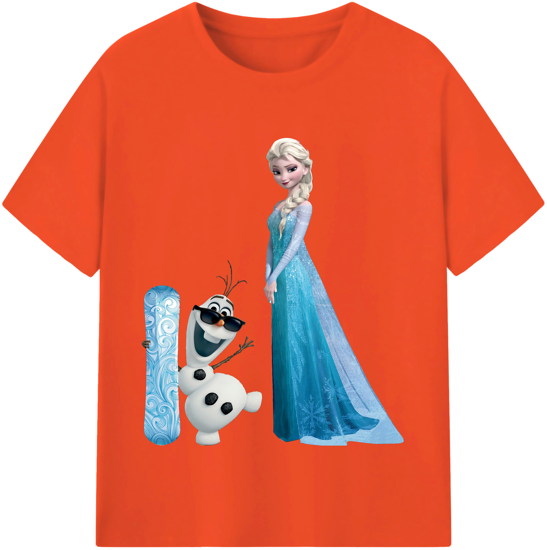 （画像用） アナと雪の女王 アンナ エルサ Frozen Anna Elsa 綿100％半袖Tシャツ（フロントプリント）