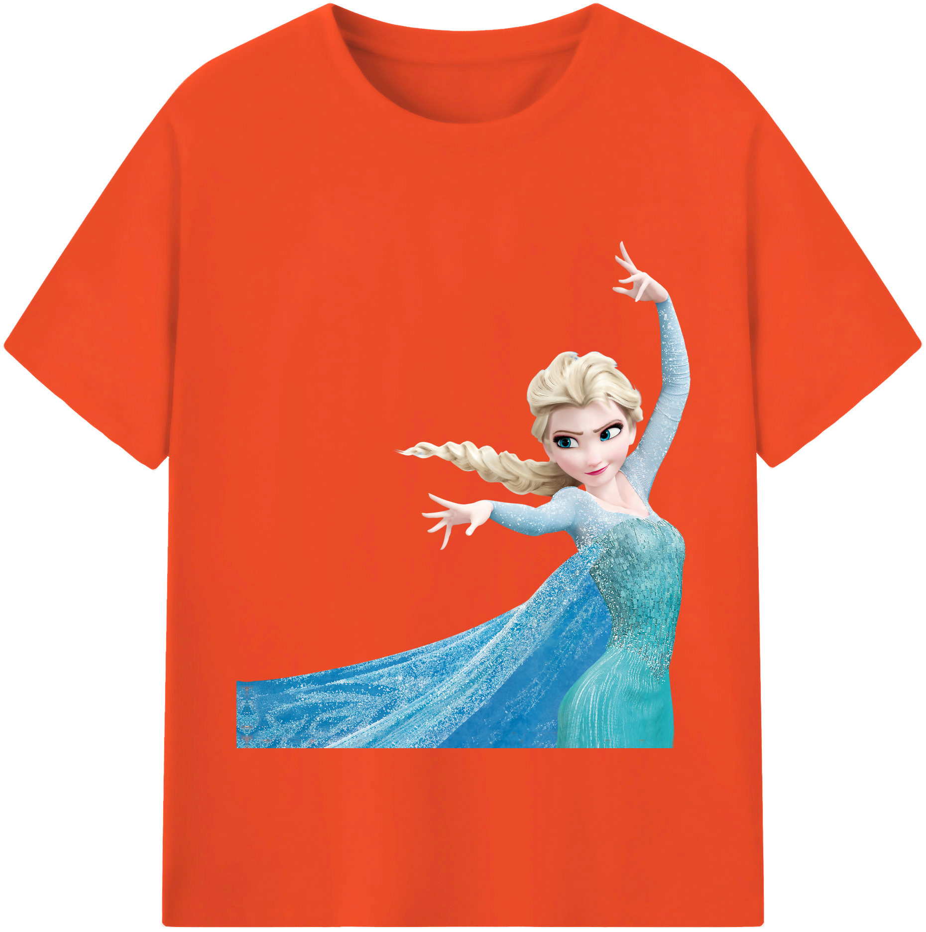 （画像用） アナと雪の女王 アンナ エルサ Frozen Anna Elsa 綿100％半袖Tシャツ（フロントプリント）