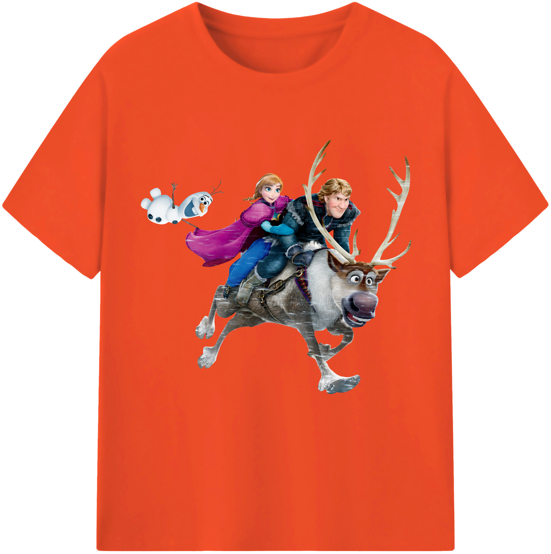（画像用） アナと雪の女王 アンナ エルサ Frozen Anna Elsa 綿100％半袖Tシャツ（フロントプリント）