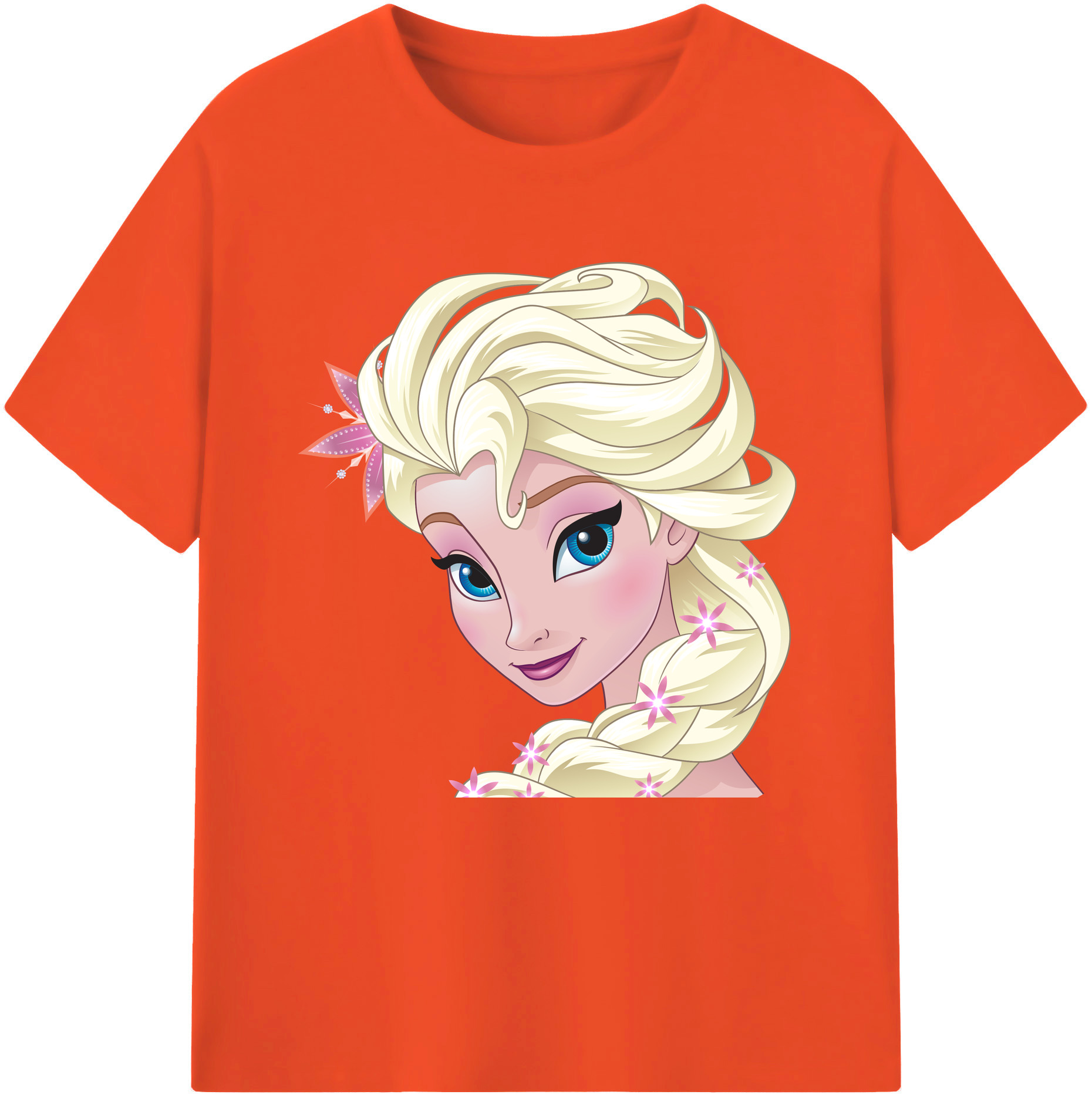 （画像用） アナと雪の女王 アンナ エルサ Frozen Anna Elsa 綿100％半袖Tシャツ（フロントプリント）