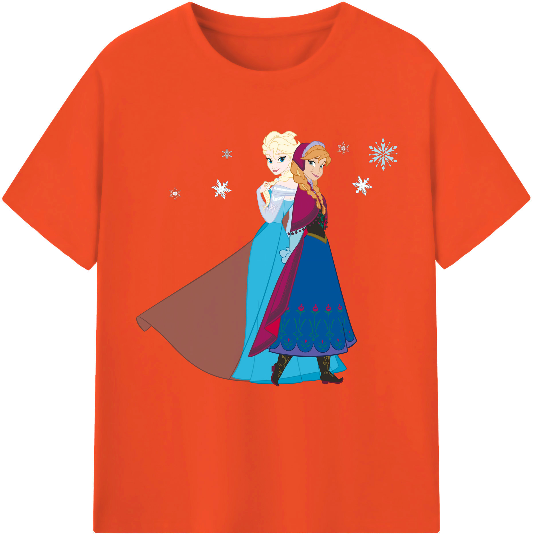 （画像用） アナと雪の女王 アンナ エルサ Frozen Anna Elsa 綿100％半袖Tシャツ（フロントプリント）