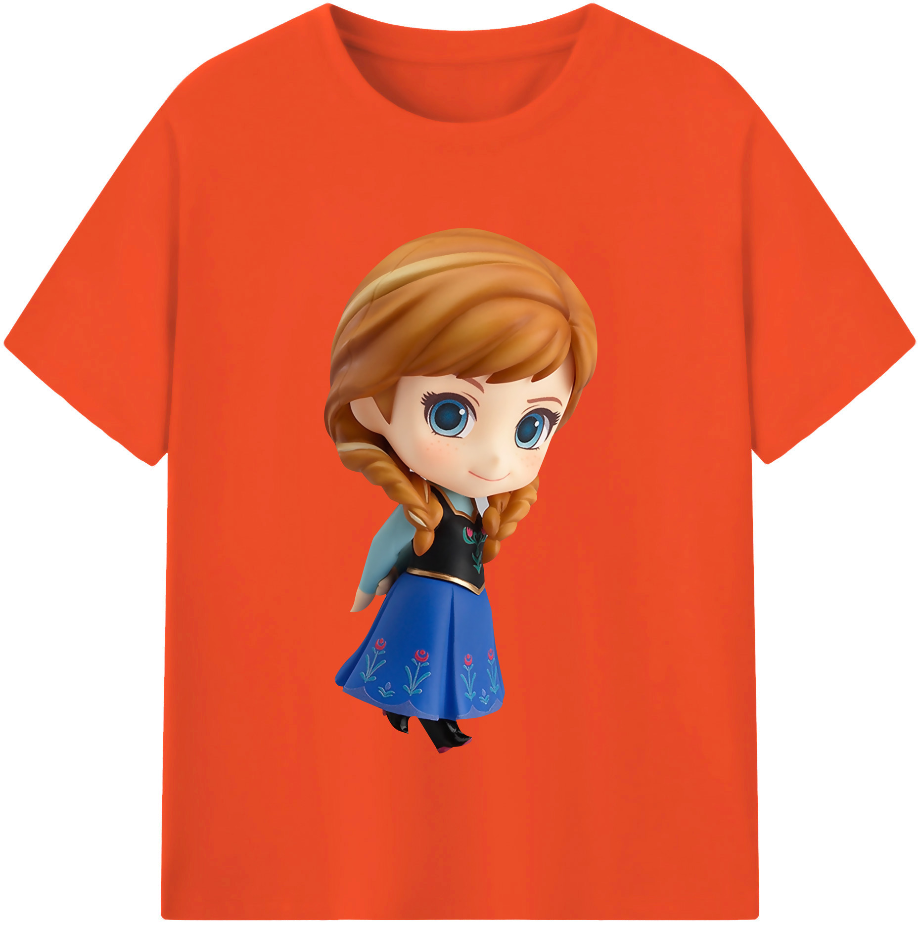 （画像用） アナと雪の女王 アンナ エルサ Frozen Anna Elsa 綿100％半袖Tシャツ（フロントプリント）