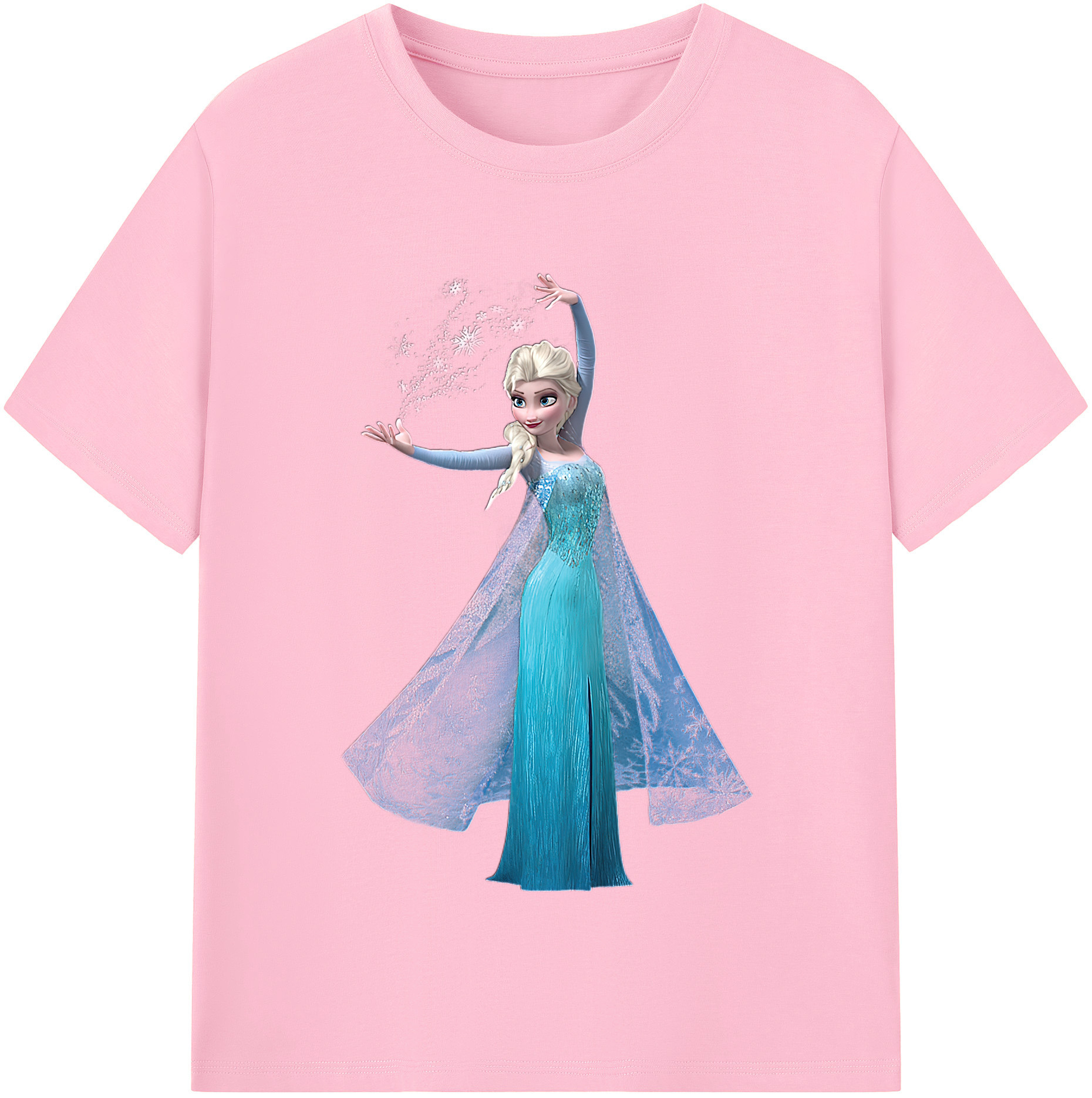 （画像用） アナと雪の女王 アンナ エルサ Frozen Anna Elsa 綿100％半袖Tシャツ（フロントプリント）