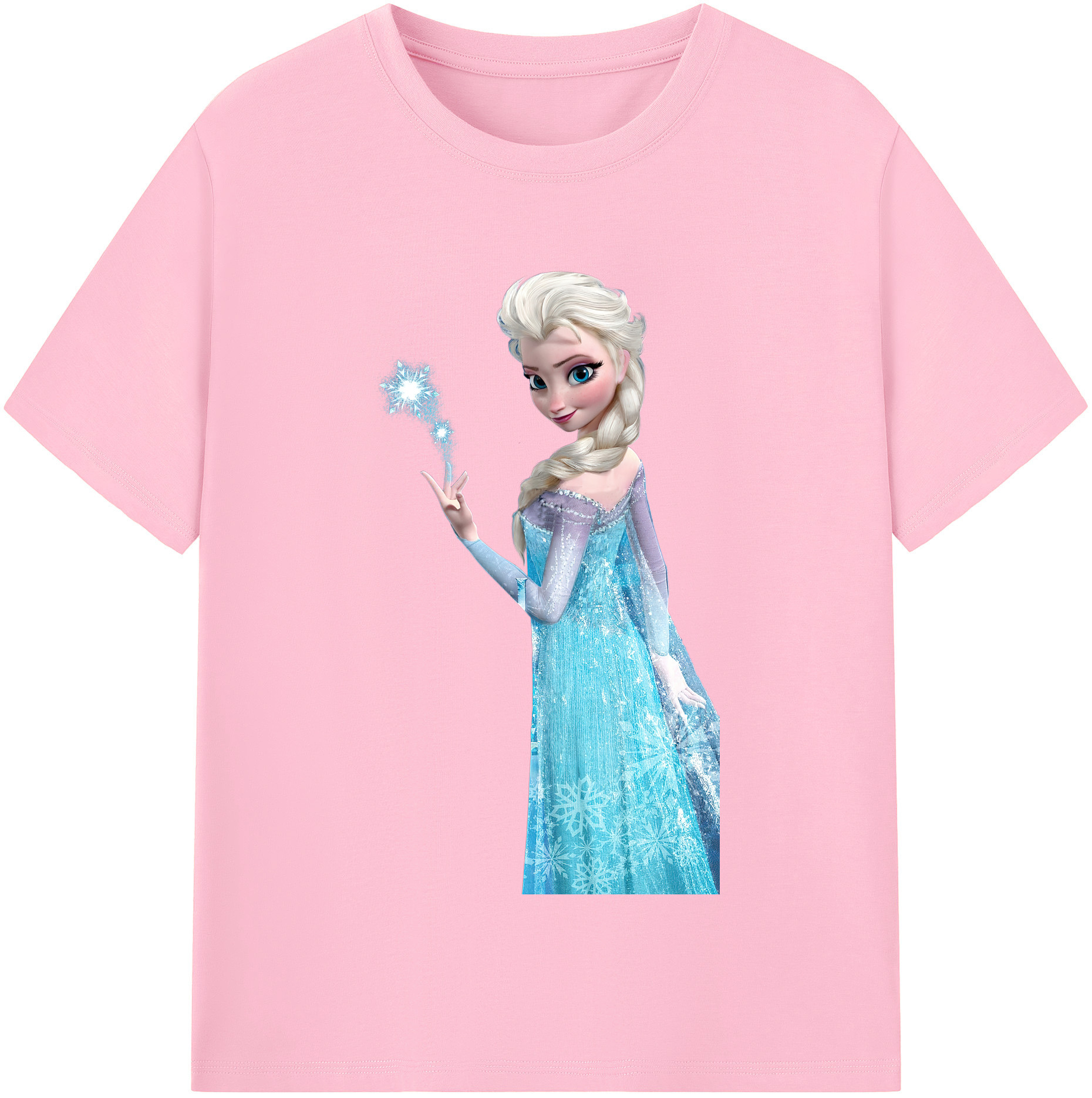 （画像用） アナと雪の女王 アンナ エルサ Frozen Anna Elsa 綿100％半袖Tシャツ（フロントプリント）