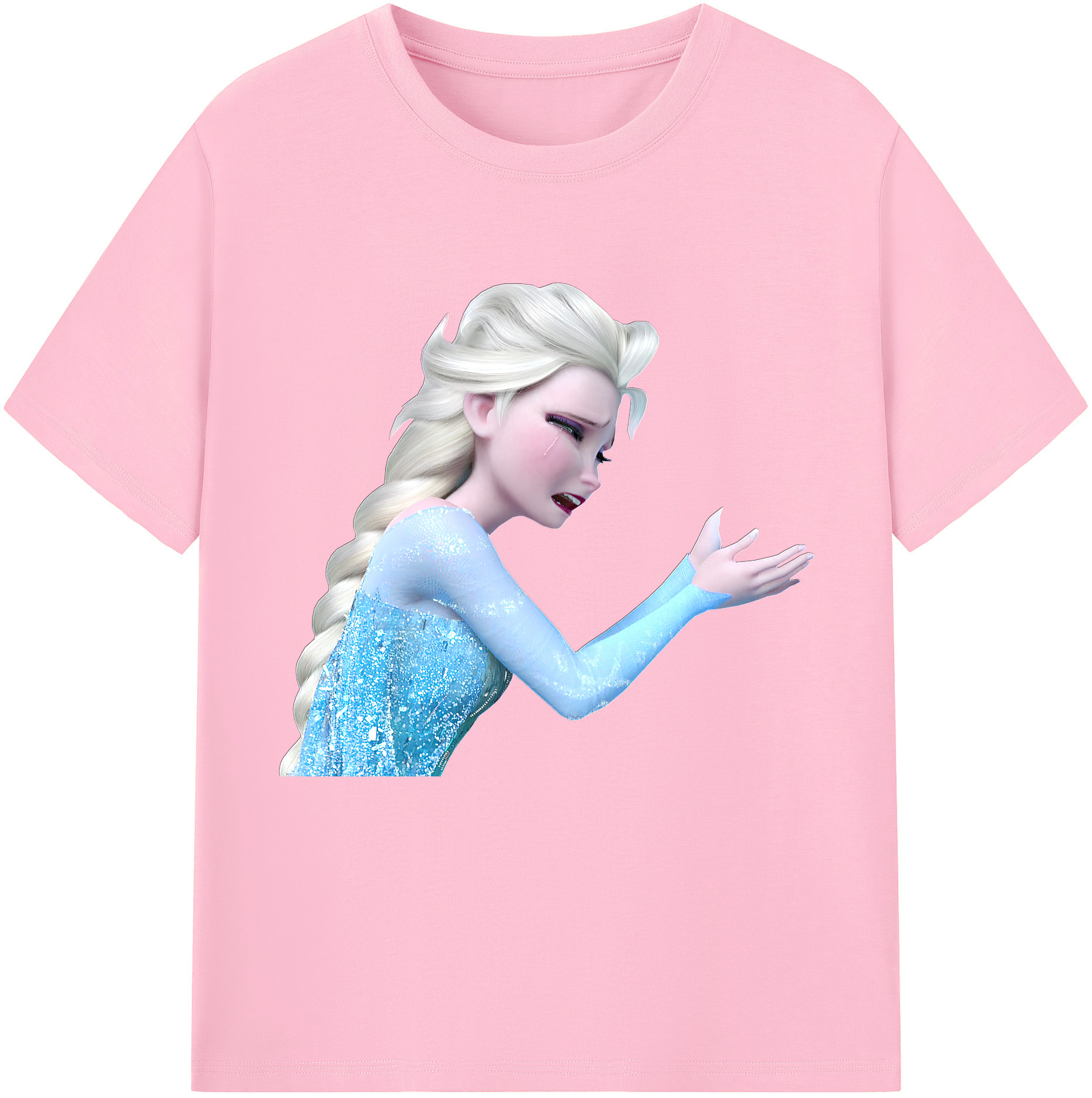 （画像用） アナと雪の女王 アンナ エルサ Frozen Anna Elsa 綿100％半袖Tシャツ（フロントプリント）