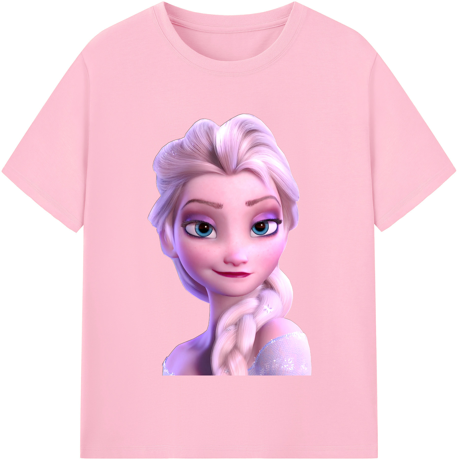 （画像用） アナと雪の女王 アンナ エルサ Frozen Anna Elsa 綿100％半袖Tシャツ（フロントプリント）