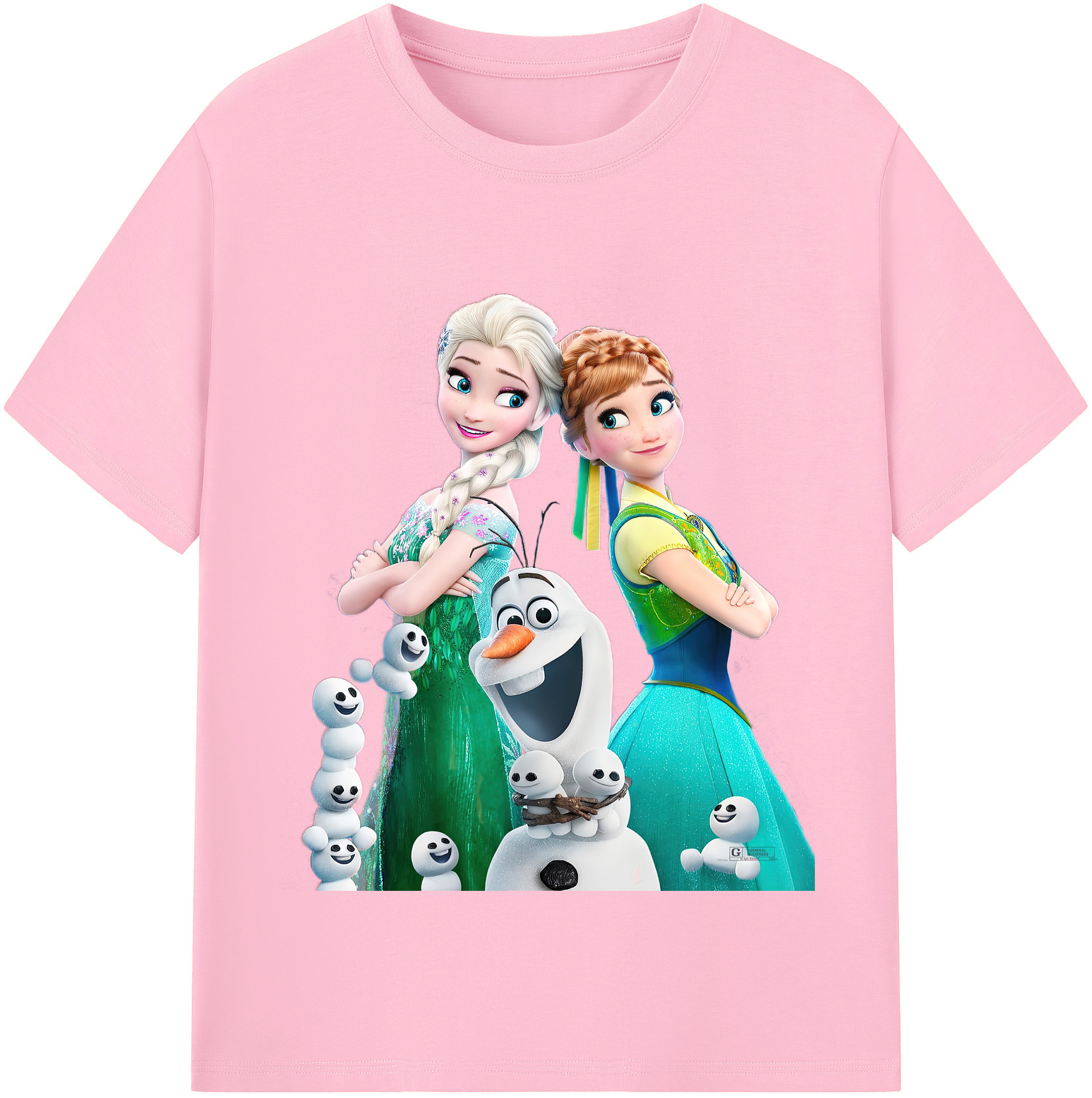 （画像用） アナと雪の女王 アンナ エルサ Frozen Anna Elsa 綿100％半袖Tシャツ（フロントプリント）