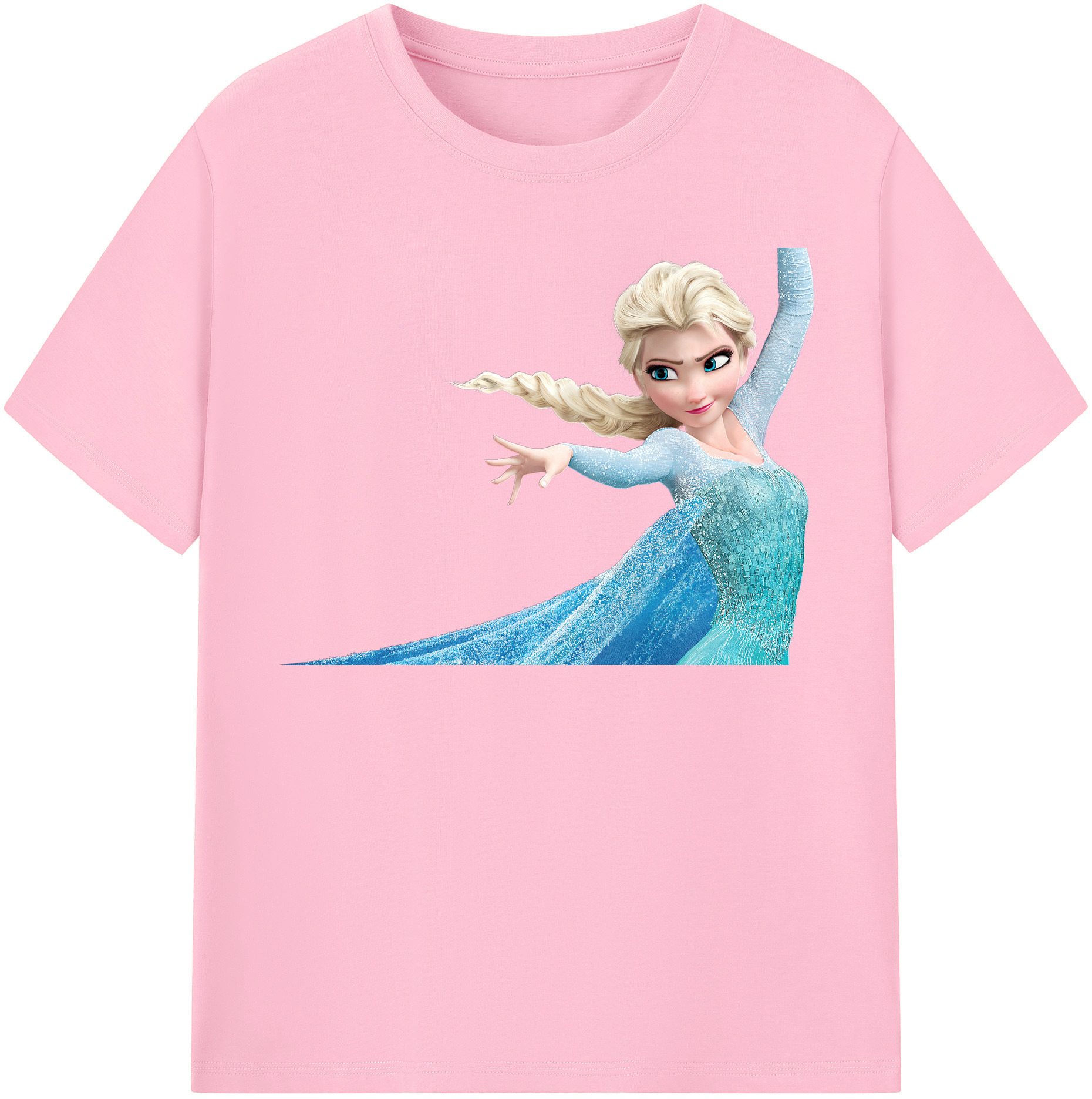 （画像用） アナと雪の女王 アンナ エルサ Frozen Anna Elsa 綿100％半袖Tシャツ（フロントプリント）