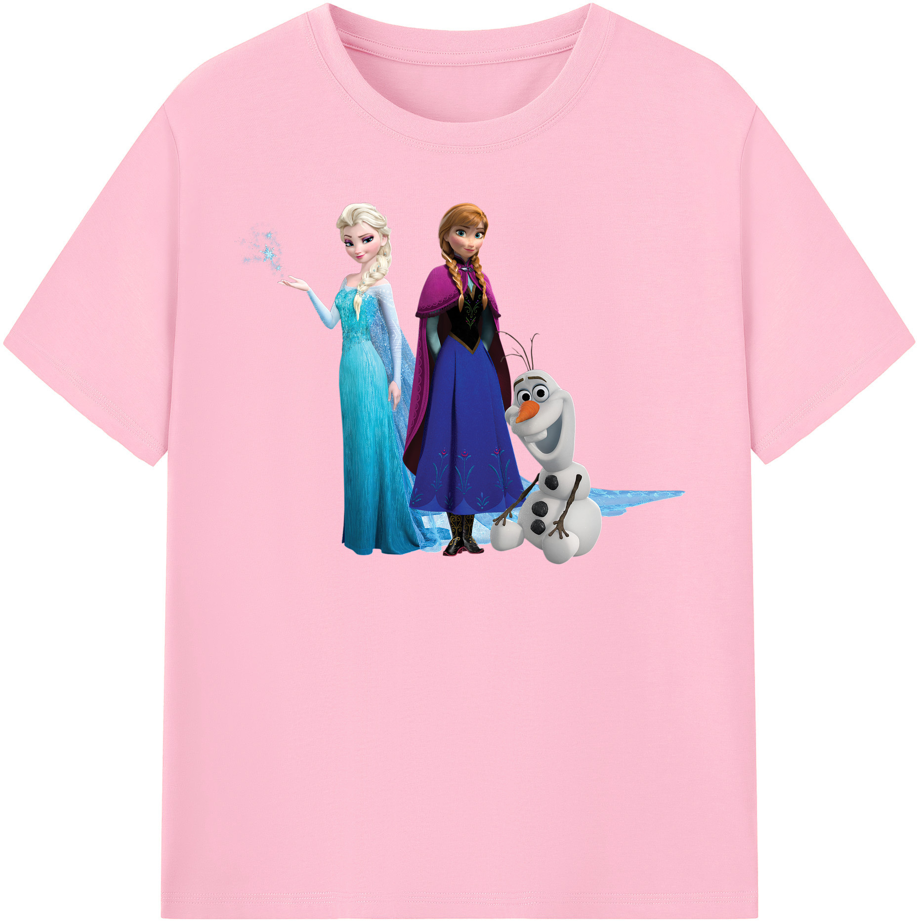 （画像用） アナと雪の女王 アンナ エルサ Frozen Anna Elsa 綿100％半袖Tシャツ（フロントプリント）