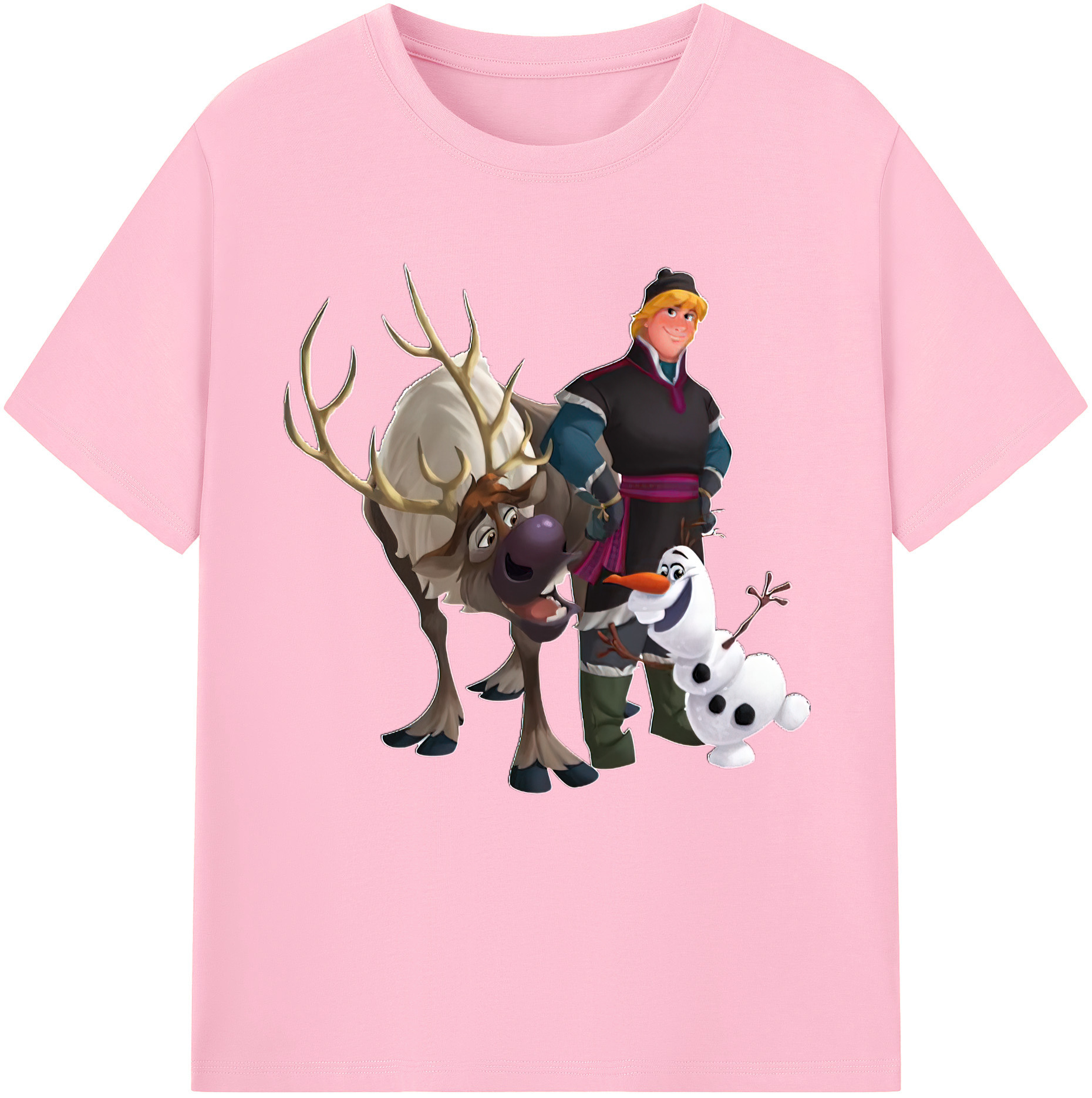 （画像用） アナと雪の女王 アンナ エルサ Frozen Anna Elsa 綿100％半袖Tシャツ（フロントプリント）