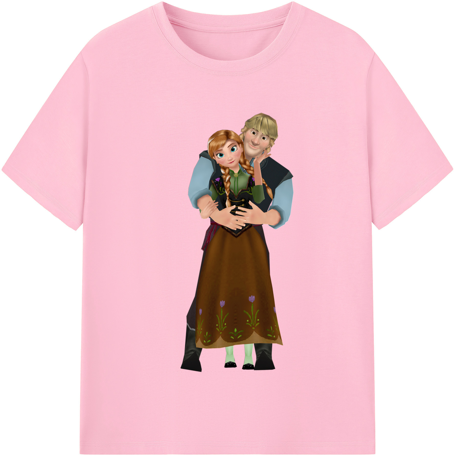 （画像用） アナと雪の女王 アンナ エルサ Frozen Anna Elsa 綿100％半袖Tシャツ（フロントプリント）