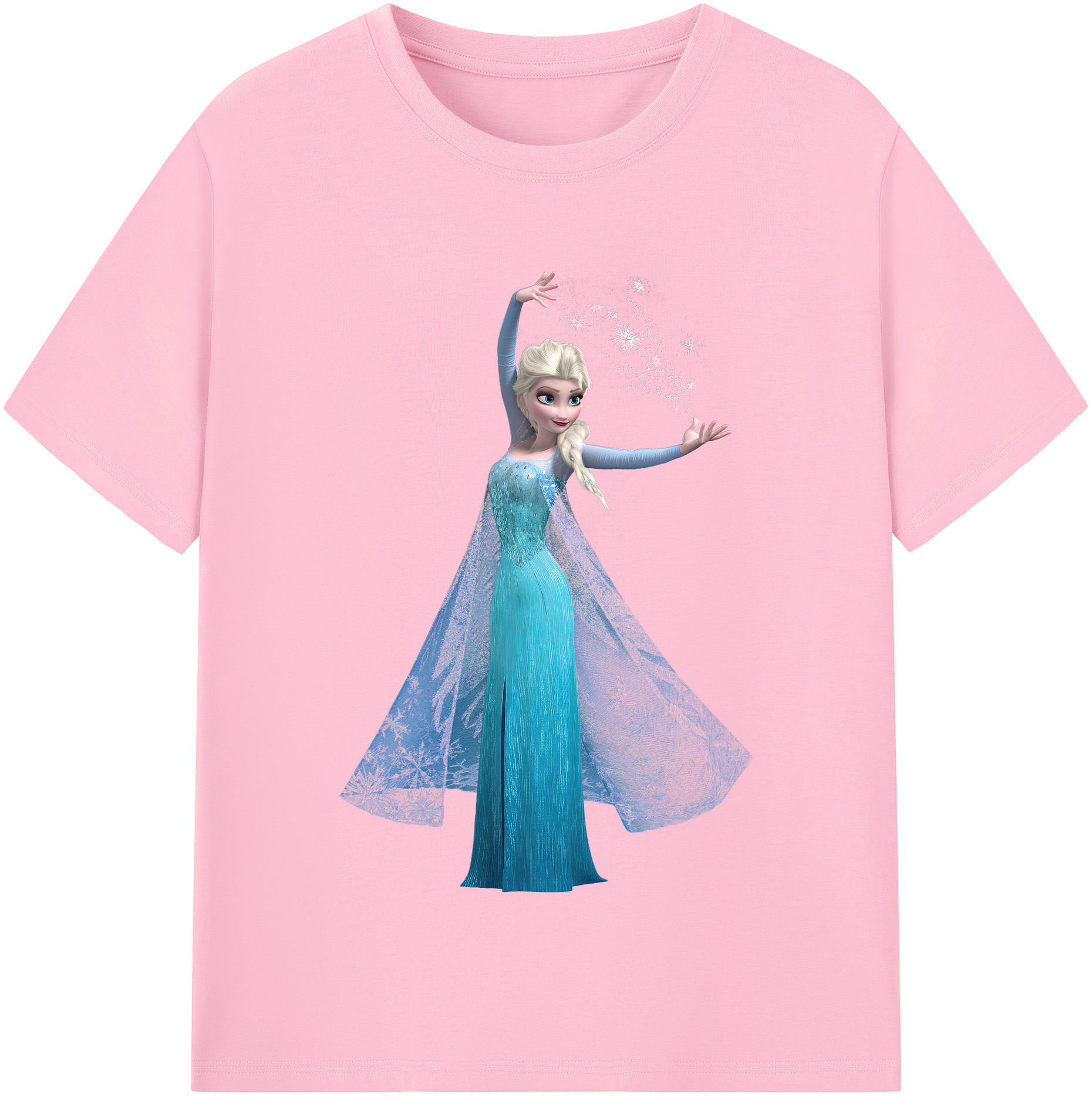 （画像用） アナと雪の女王 アンナ エルサ Frozen Anna Elsa 綿100％半袖Tシャツ（フロントプリント）
