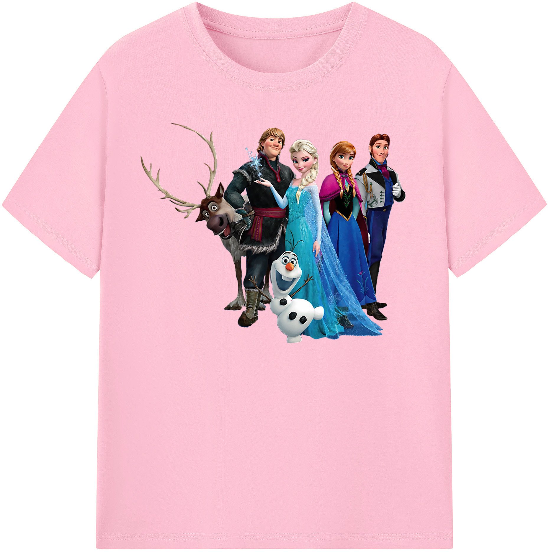 （画像用） アナと雪の女王 アンナ エルサ Frozen Anna Elsa 綿100％半袖Tシャツ（フロントプリント）
