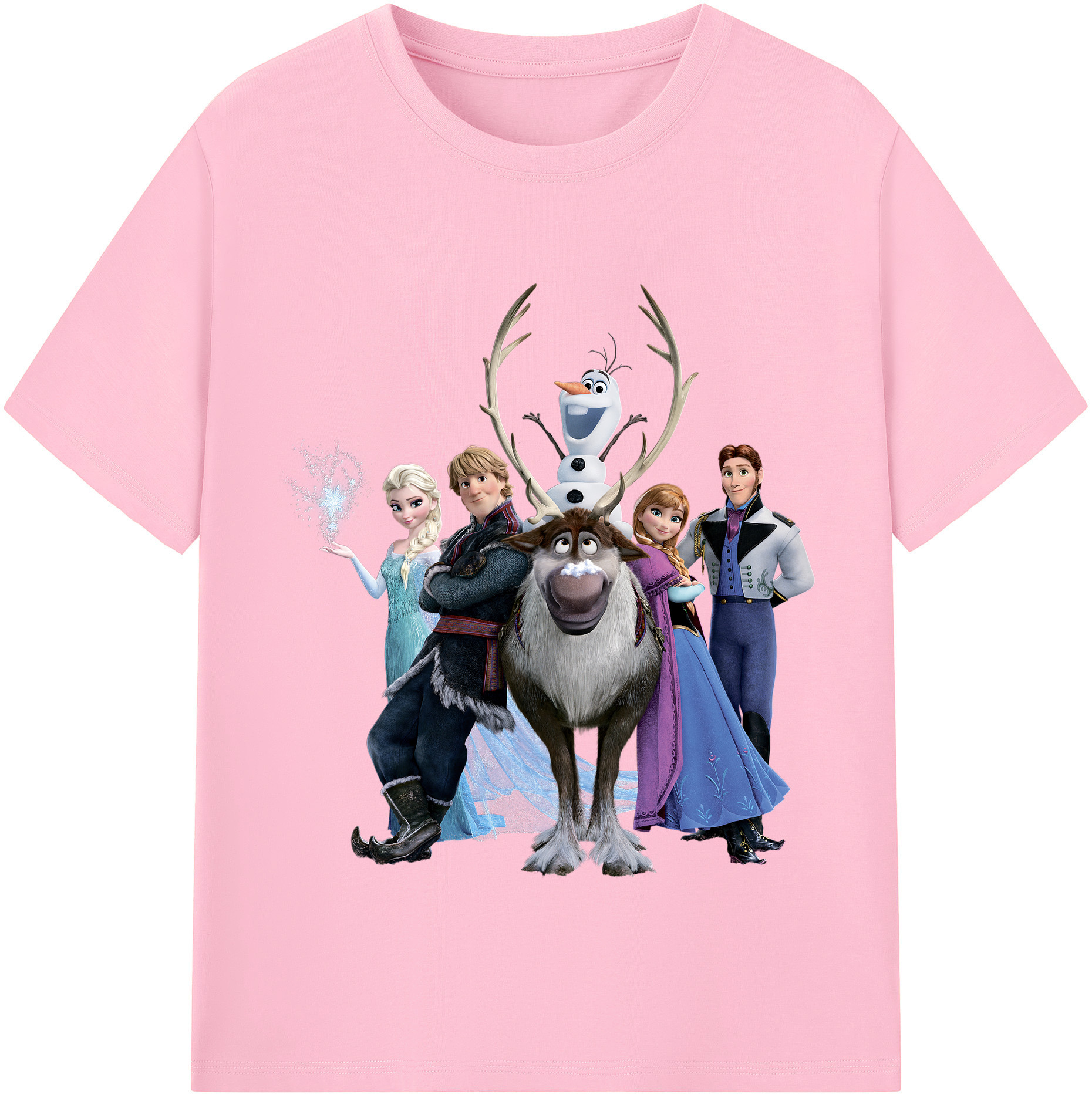 （画像用） アナと雪の女王 アンナ エルサ Frozen Anna Elsa 綿100％半袖Tシャツ（フロントプリント）