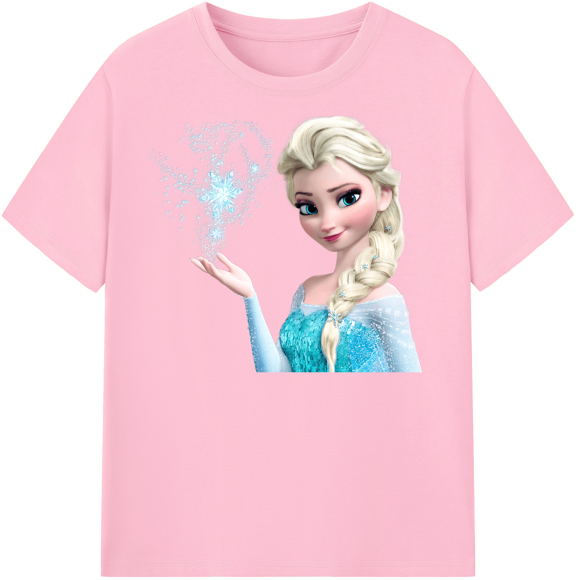 （画像用） アナと雪の女王 アンナ エルサ Frozen Anna Elsa 綿100％半袖Tシャツ（フロントプリント）
