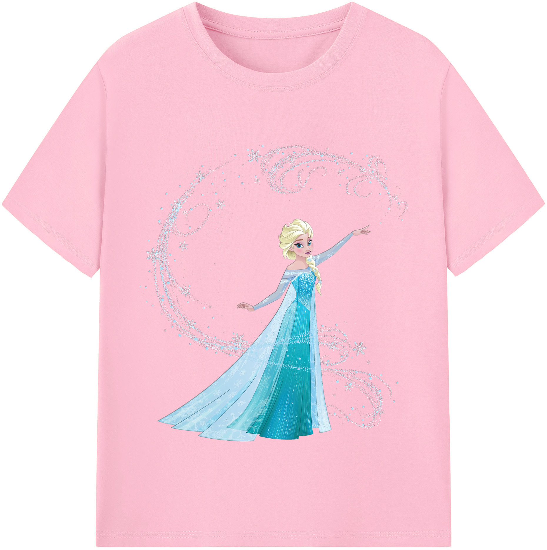 アナと雪の女王 アンナ エルサ Frozen Anna Elsa 綿100％半袖Tシャツ（フロントプリント）