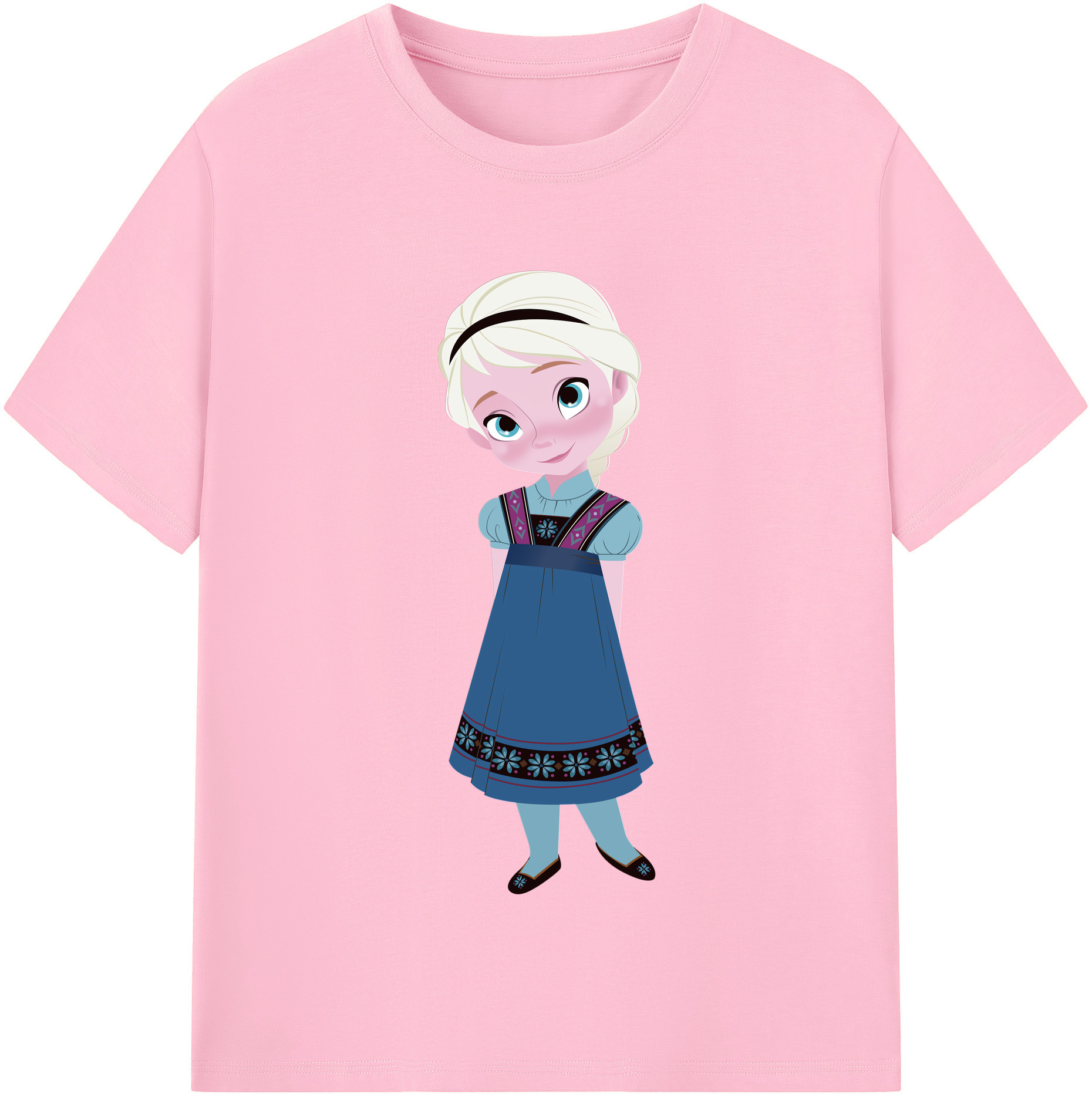 アナと雪の女王 アンナ エルサ Frozen Anna Elsa 綿100％半袖Tシャツ（フロントプリント）