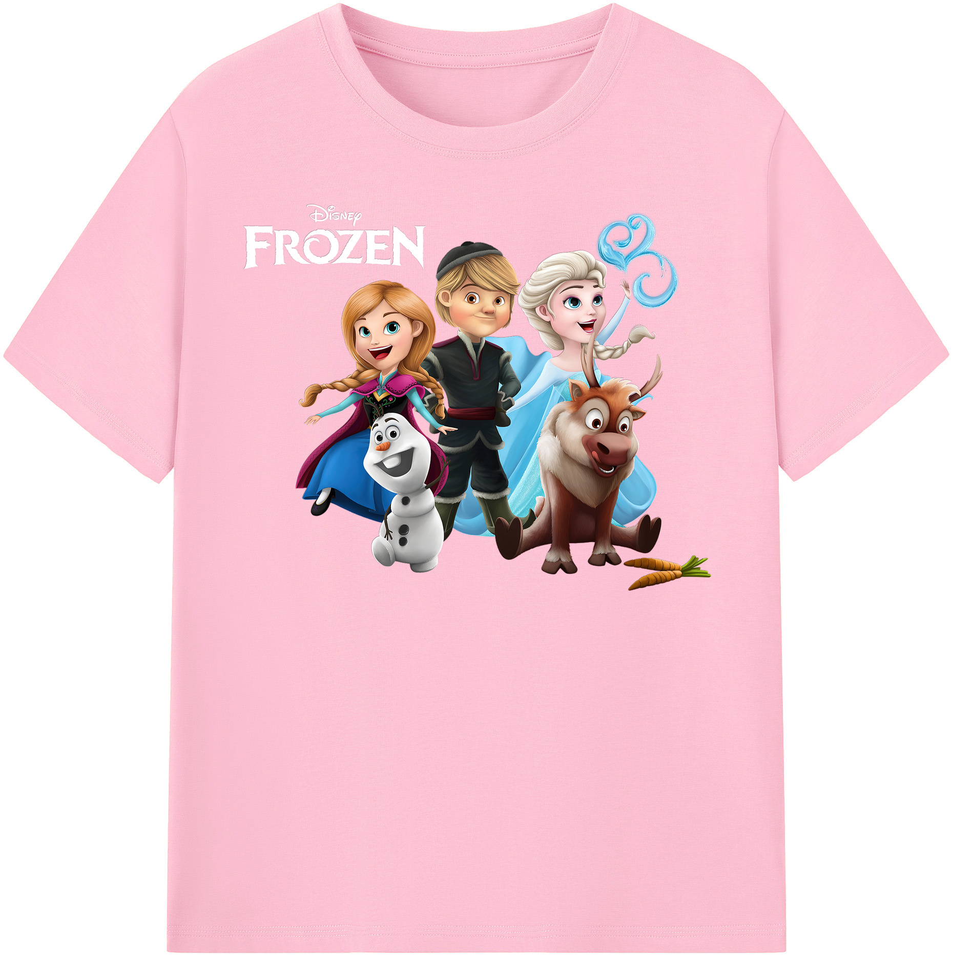 （画像用） アナと雪の女王 アンナ エルサ Frozen Anna Elsa 綿100％半袖Tシャツ（フロントプリント）