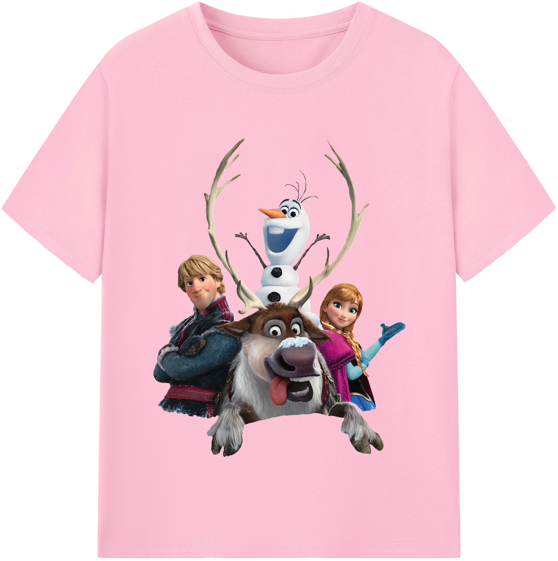 （画像用） アナと雪の女王 アンナ エルサ Frozen Anna Elsa 綿100％半袖Tシャツ（フロントプリント）