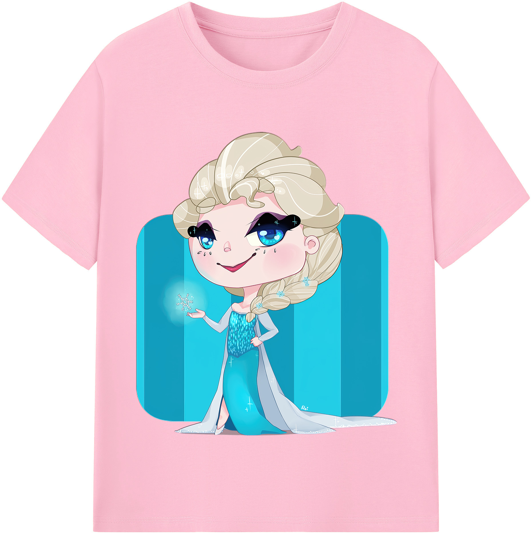 （画像用） アナと雪の女王 アンナ エルサ Frozen Anna Elsa 綿100％半袖Tシャツ（フロントプリント）