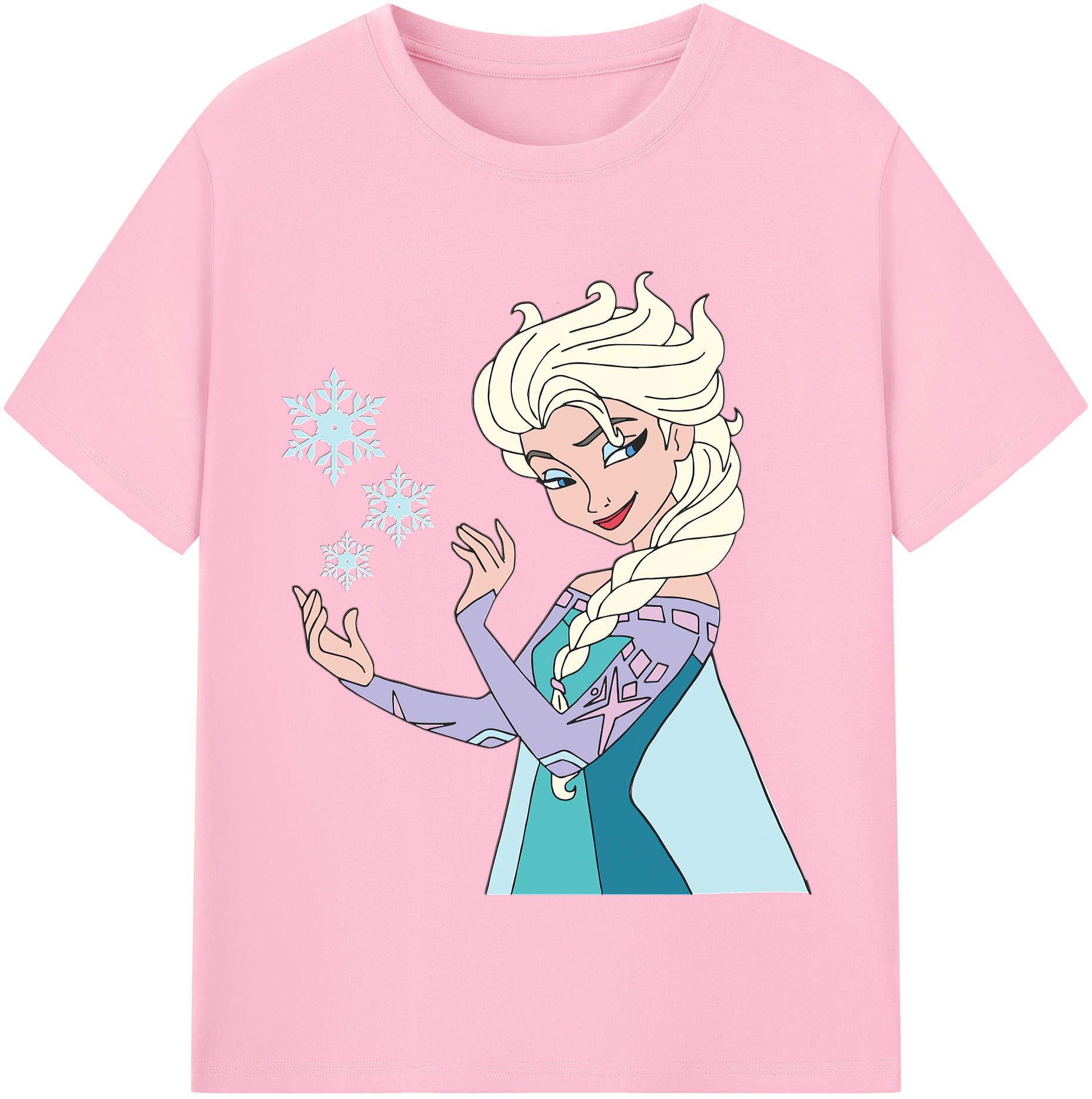 （画像用） アナと雪の女王 アンナ エルサ Frozen Anna Elsa 綿100％半袖Tシャツ（フロントプリント）