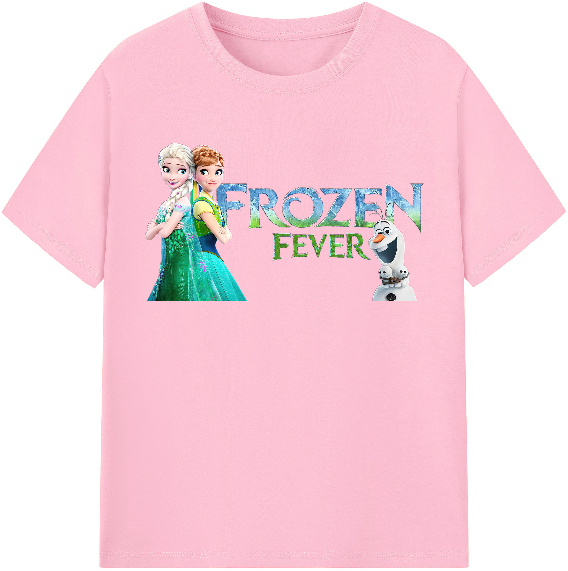 （画像用） アナと雪の女王 アンナ エルサ Frozen Anna Elsa 綿100％半袖Tシャツ（フロントプリント）