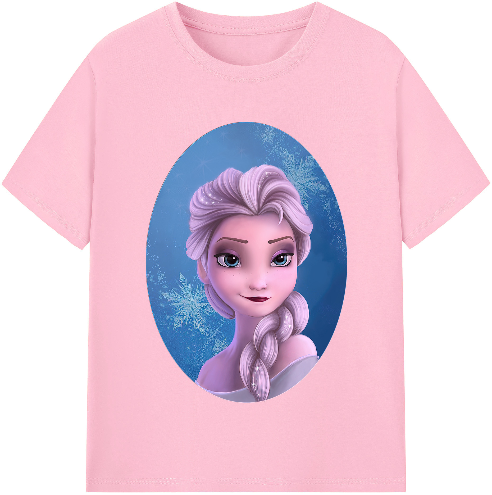 （画像用） アナと雪の女王 アンナ エルサ Frozen Anna Elsa 綿100％半袖Tシャツ（フロントプリント）