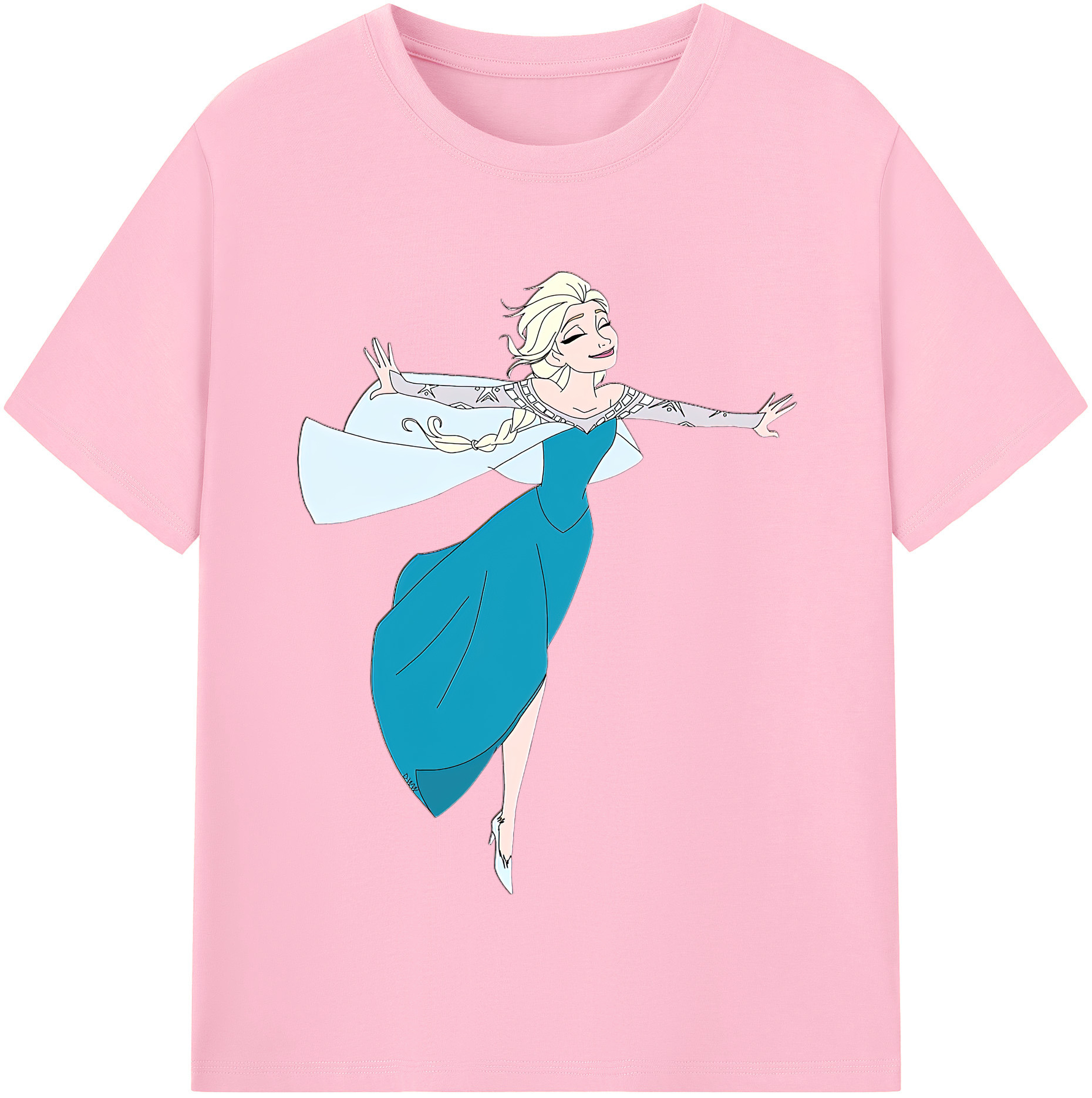 （画像用） アナと雪の女王 アンナ エルサ Frozen Anna Elsa 綿100％半袖Tシャツ（フロントプリント）