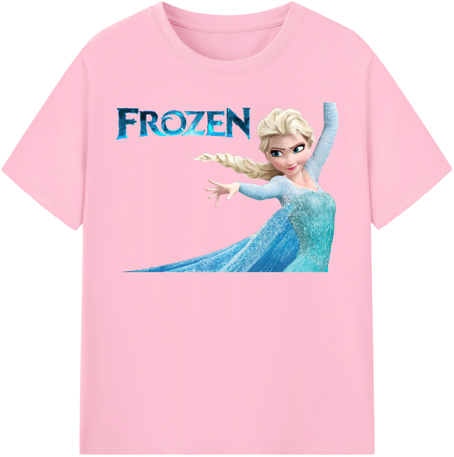 （画像用） アナと雪の女王 アンナ エルサ Frozen Anna Elsa 綿100％半袖Tシャツ（フロントプリント）