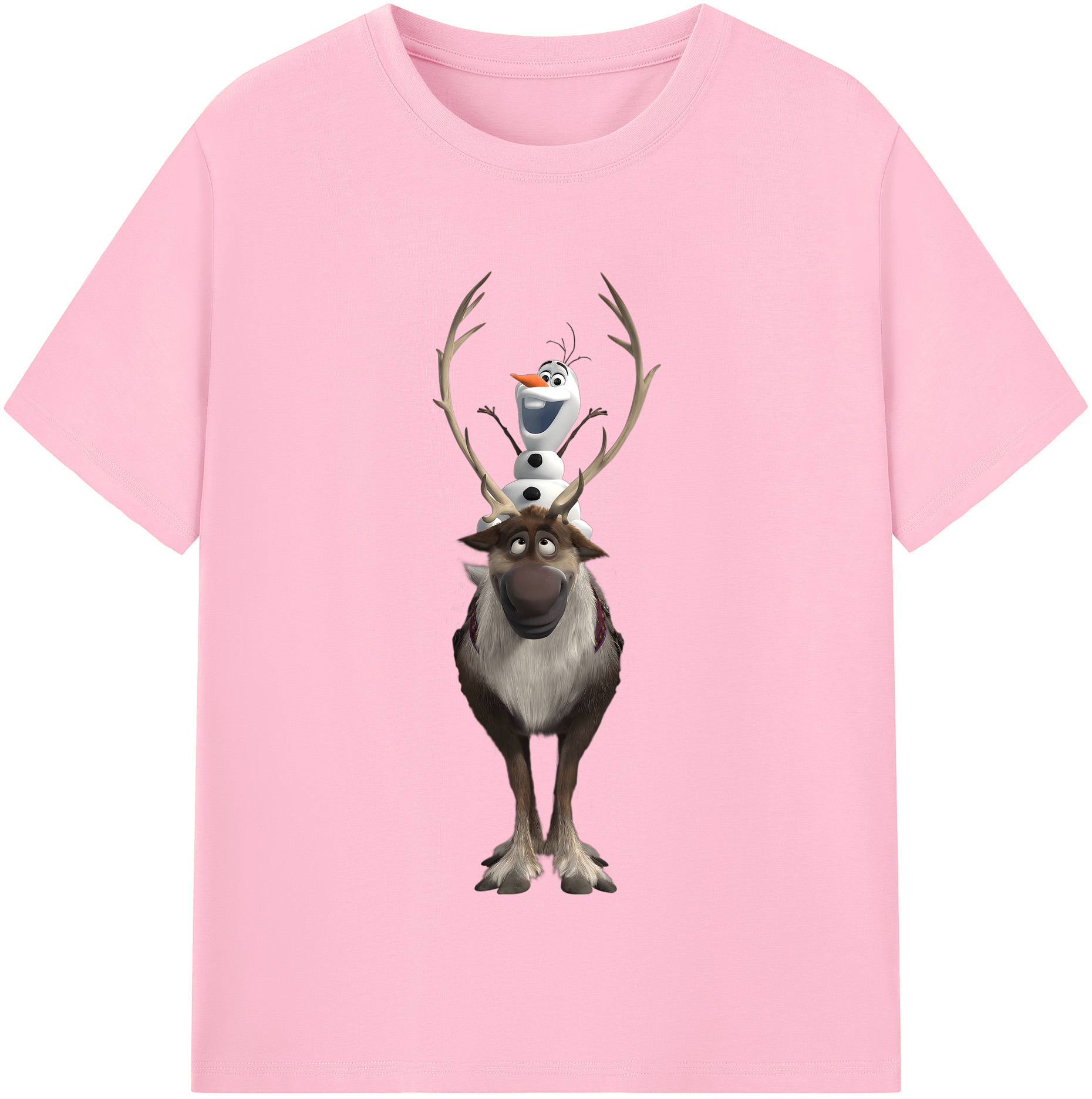 （画像用） アナと雪の女王 アンナ エルサ Frozen Anna Elsa 綿100％半袖Tシャツ（フロントプリント）