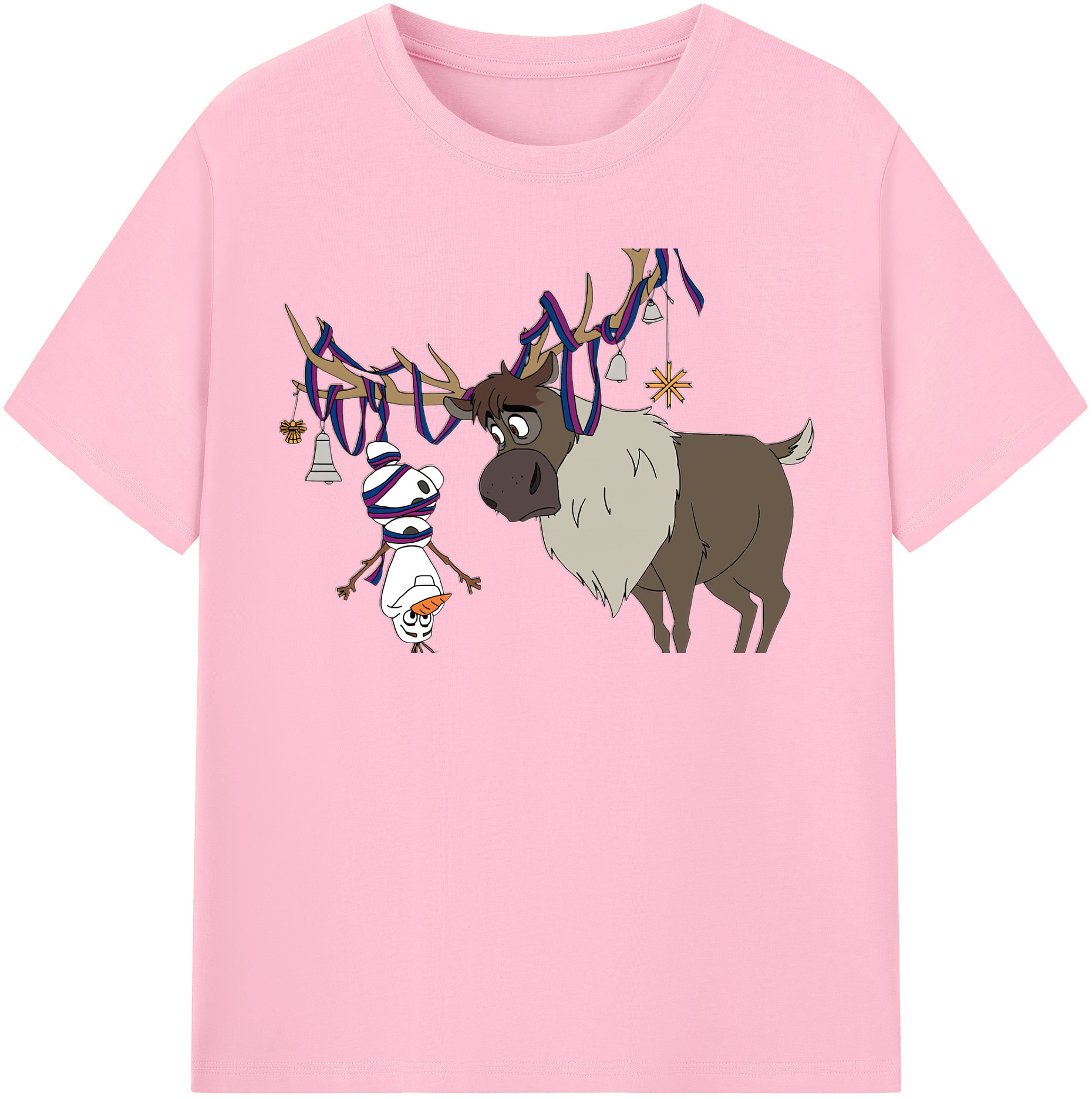 （画像用） アナと雪の女王 アンナ エルサ Frozen Anna Elsa 綿100％半袖Tシャツ（フロントプリント）