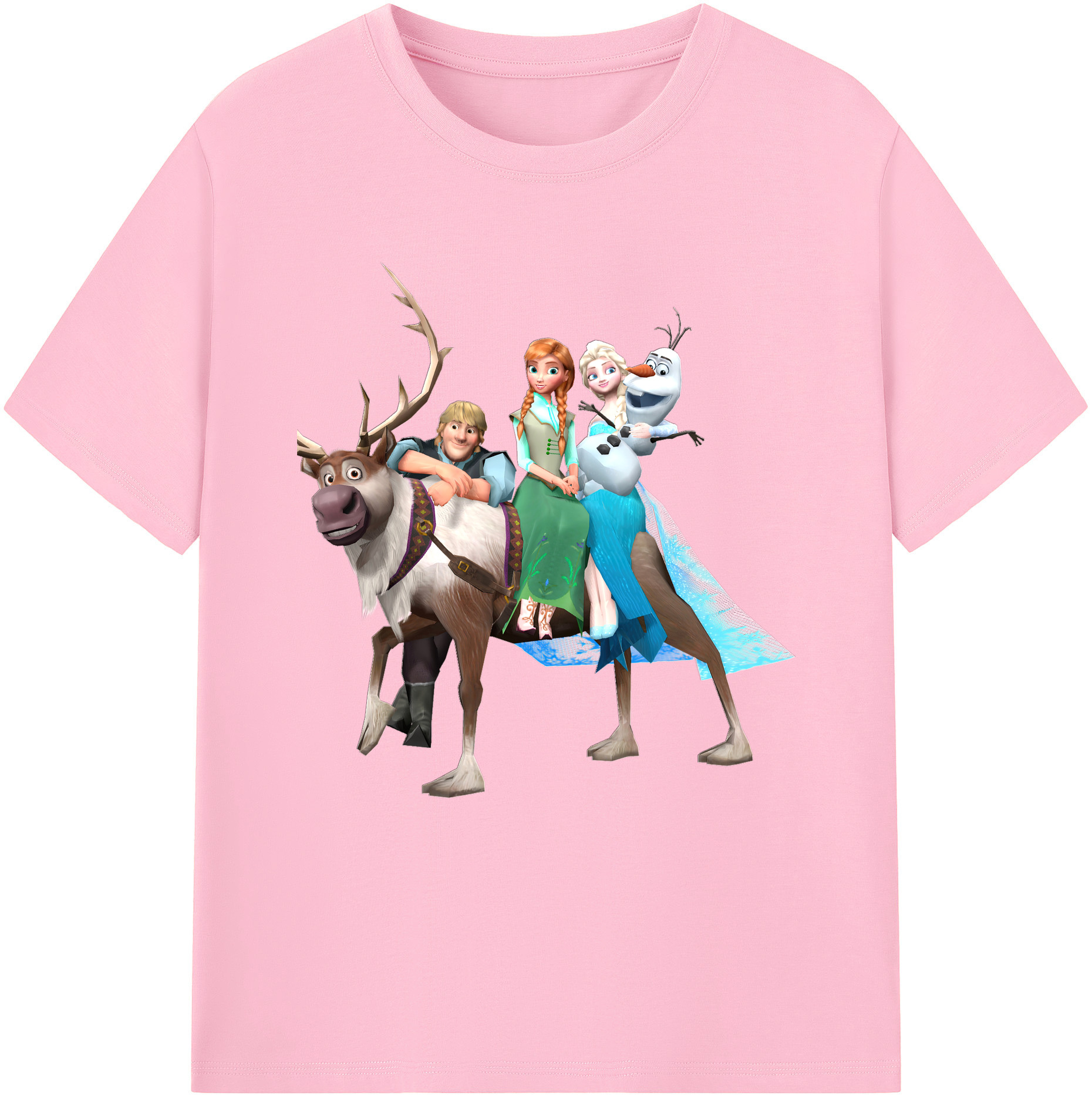 （画像用） アナと雪の女王 アンナ エルサ Frozen Anna Elsa 綿100％半袖Tシャツ（フロントプリント）