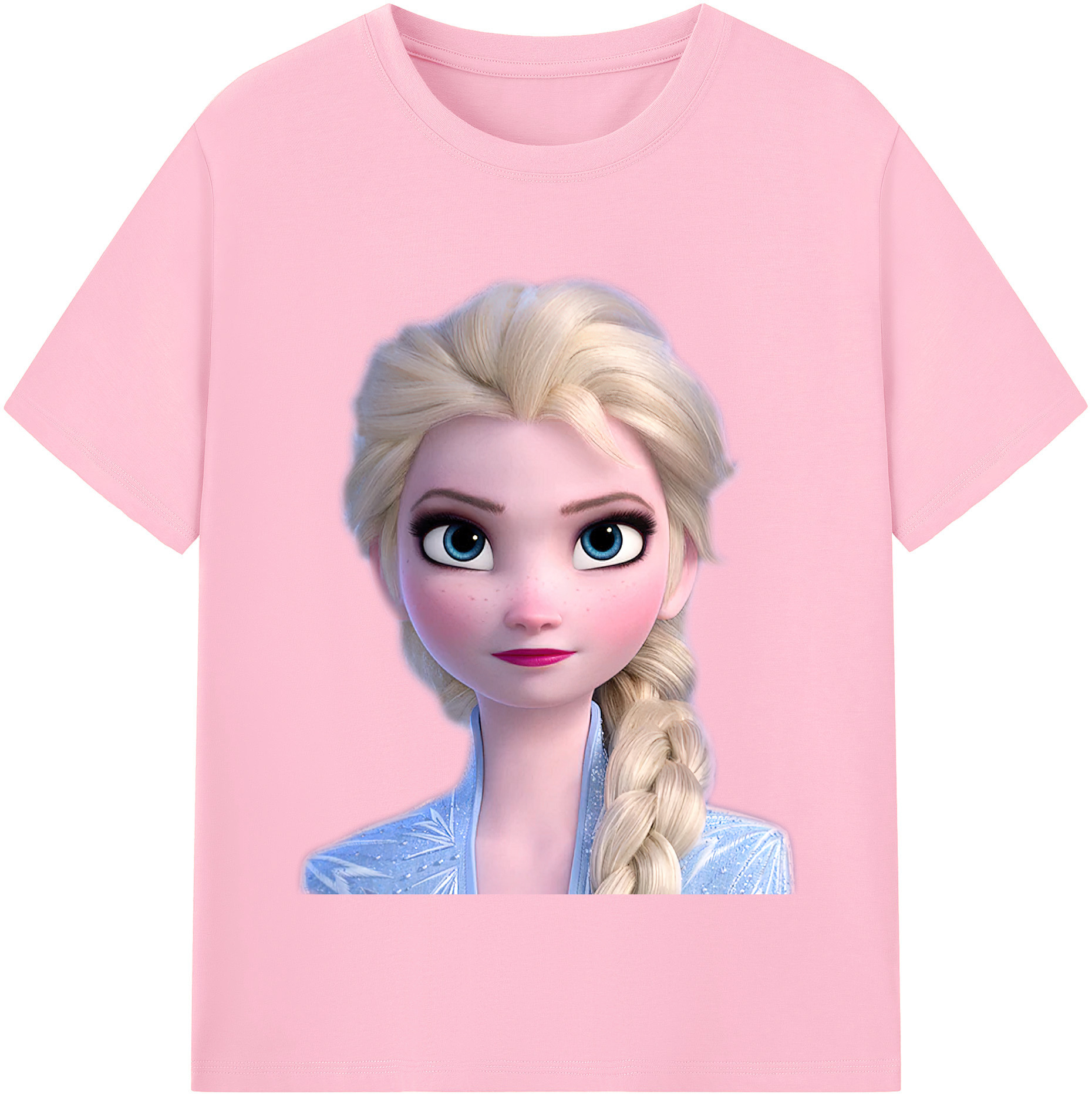 （画像用） アナと雪の女王 アンナ エルサ Frozen Anna Elsa 綿100％半袖Tシャツ（フロントプリント）