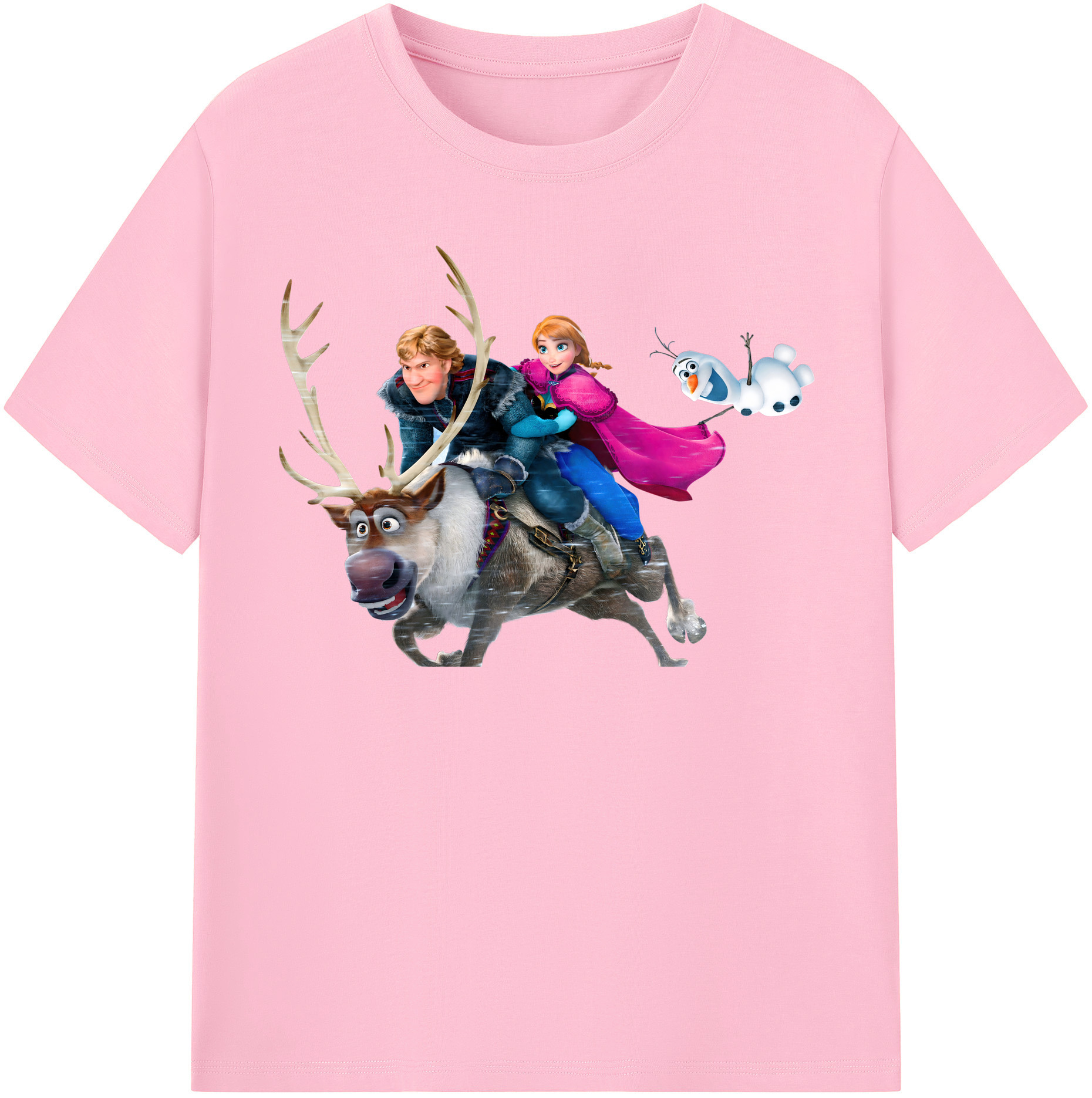 （画像用） アナと雪の女王 アンナ エルサ Frozen Anna Elsa 綿100％半袖Tシャツ（フロントプリント）