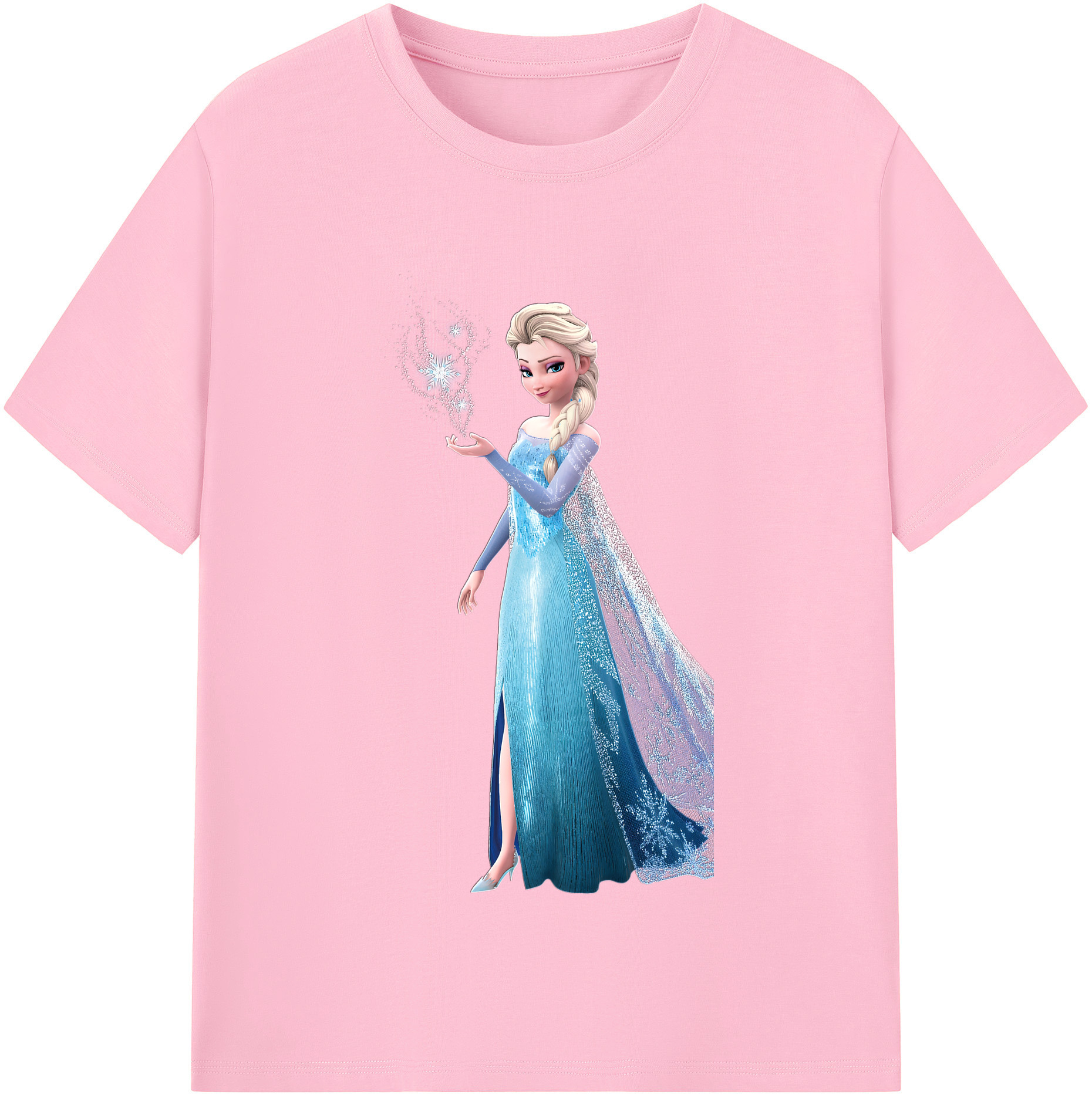 （画像用） アナと雪の女王 アンナ エルサ Frozen Anna Elsa 綿100％半袖Tシャツ（フロントプリント）
