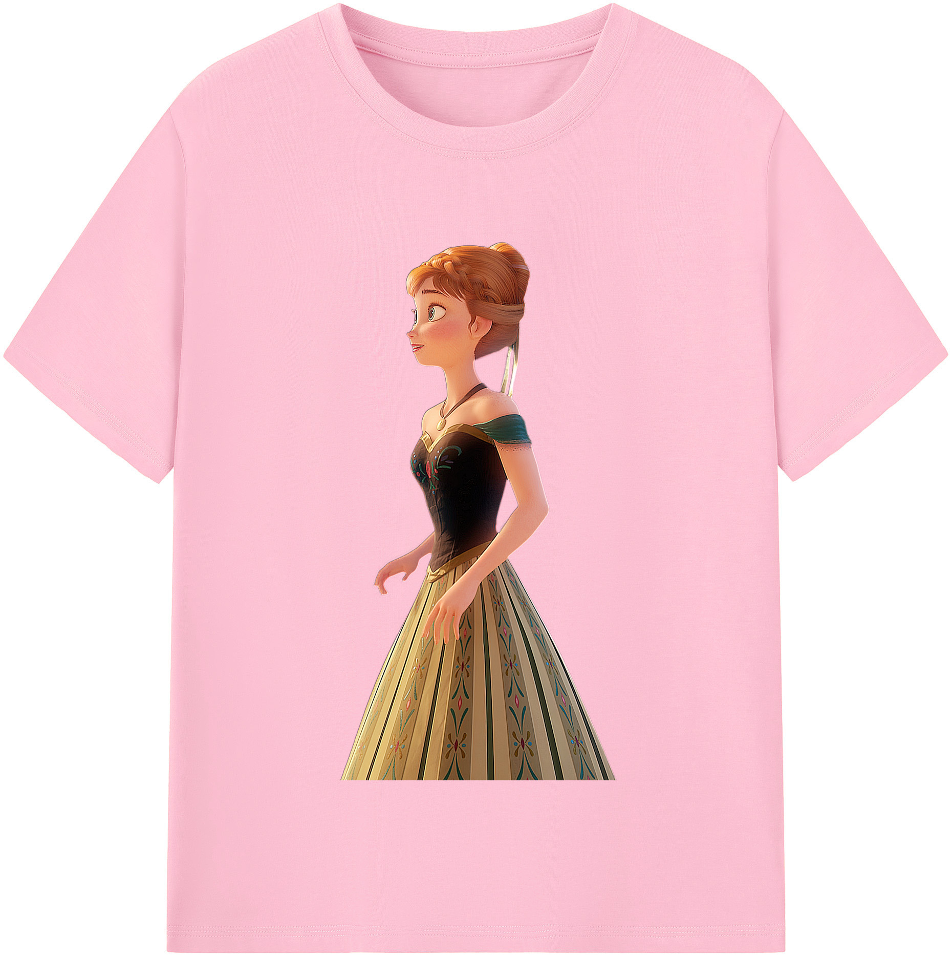 （画像用） アナと雪の女王 アンナ エルサ Frozen Anna Elsa 綿100％半袖Tシャツ（フロントプリント）