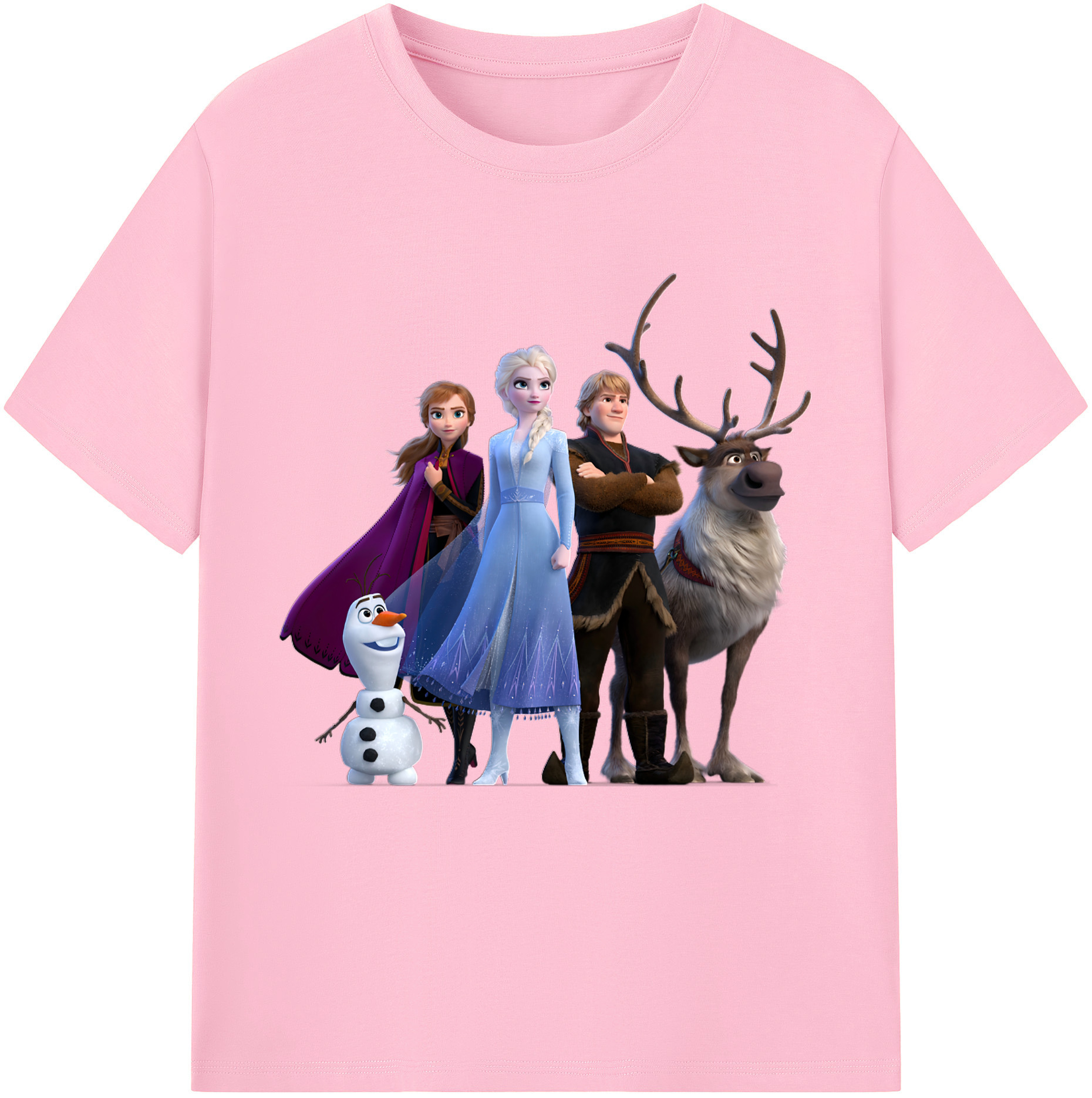 （画像用） アナと雪の女王 アンナ エルサ Frozen Anna Elsa 綿100％半袖Tシャツ（フロントプリント）