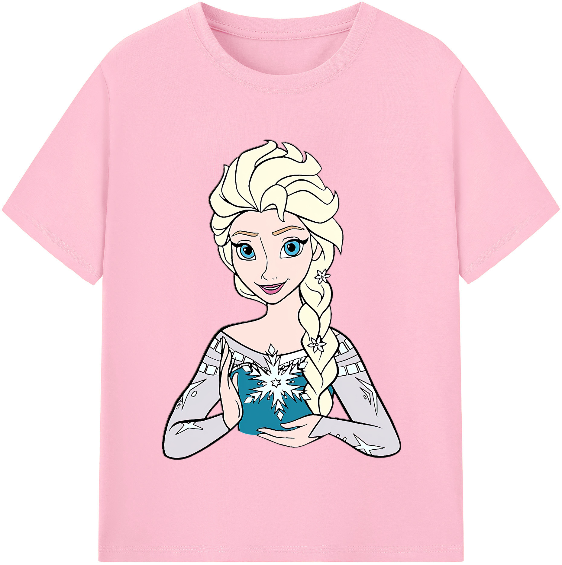 （画像用） アナと雪の女王 アンナ エルサ Frozen Anna Elsa 綿100％半袖Tシャツ（フロントプリント）